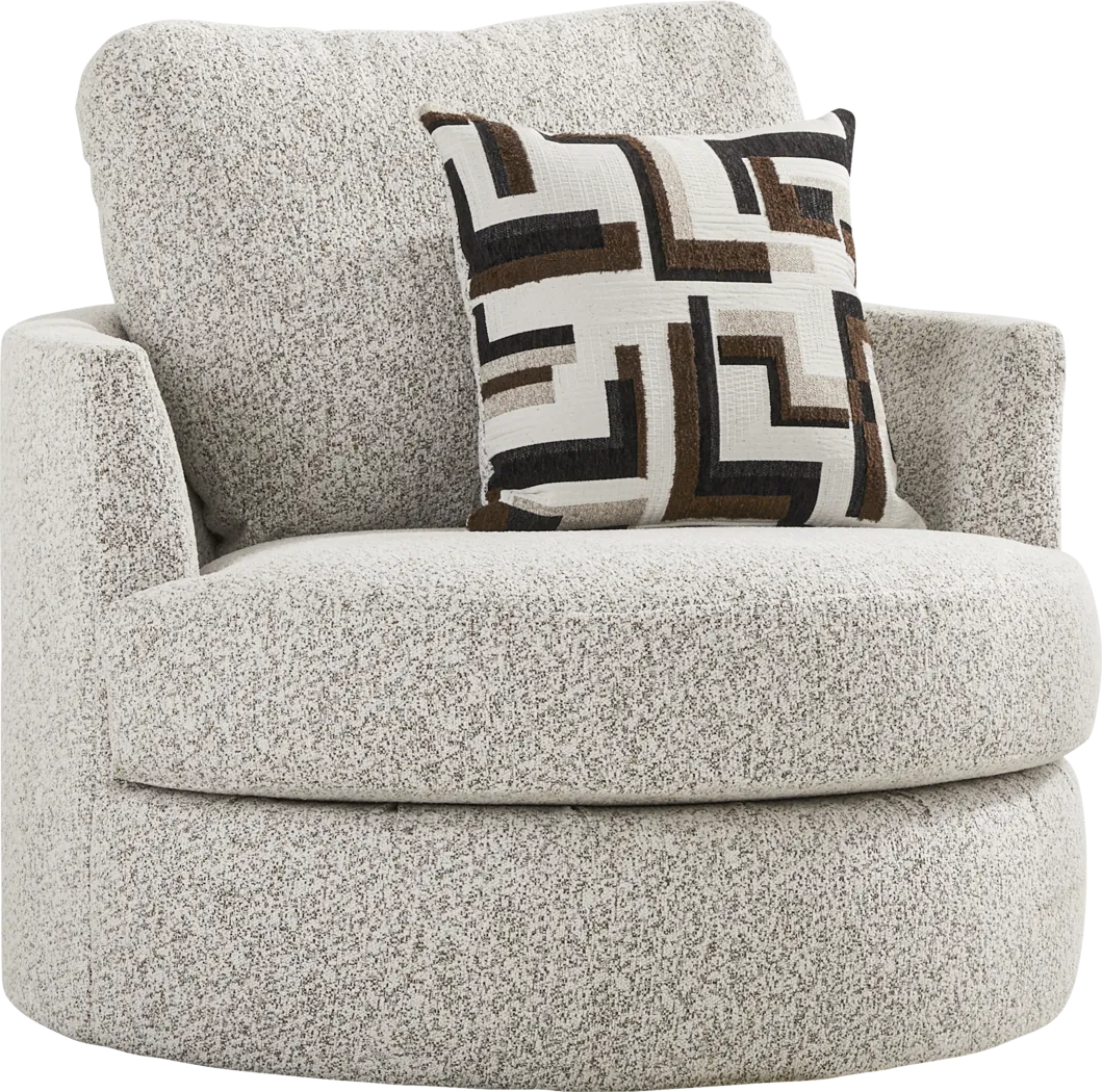 Lincoln Park Off-White Swivel Chair - Thumbnail - Image 1