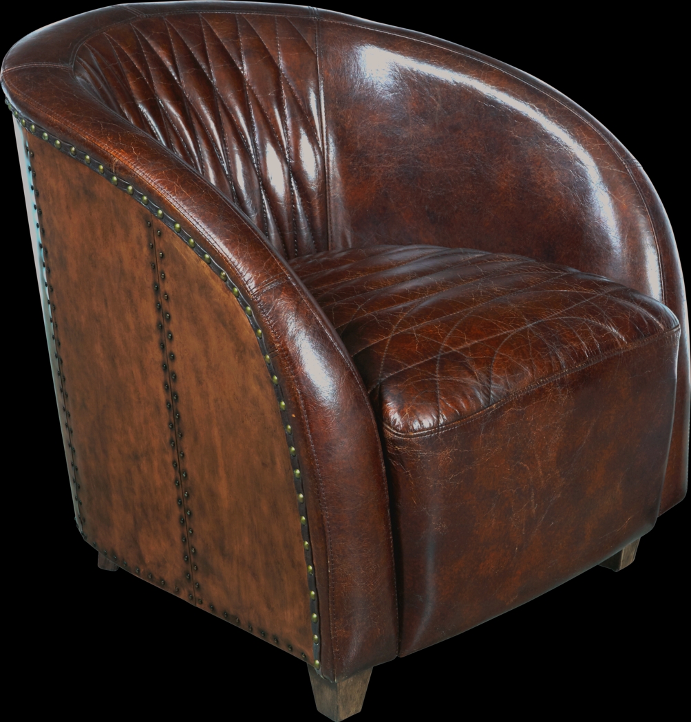 Lincolonshire Brown Accent Chair - Thumbnail - Image 1
