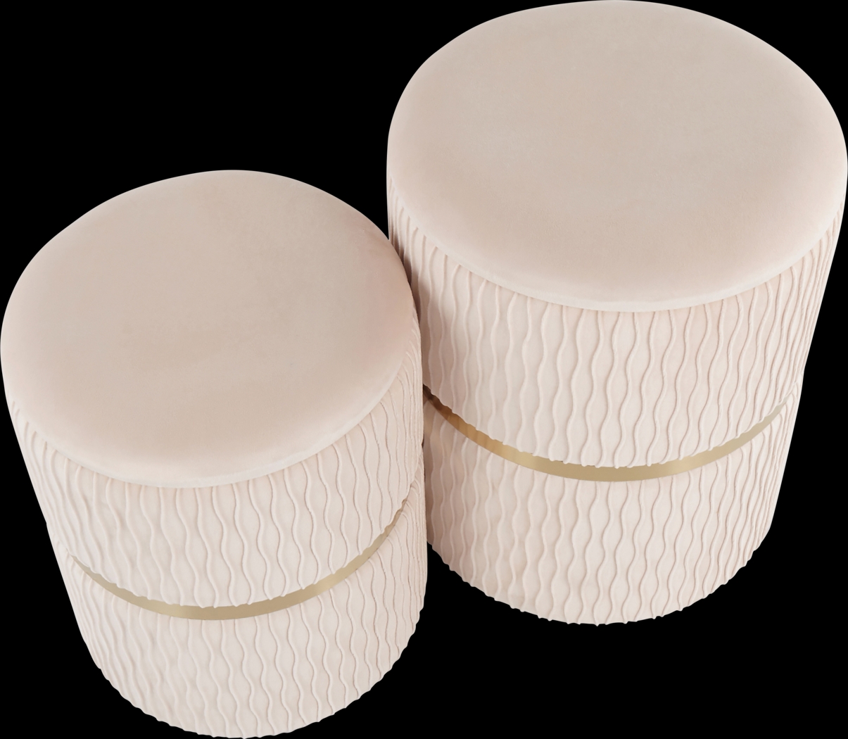 Lincoya Cream Ottoman, Set of 2 - Thumbnail - Image 2