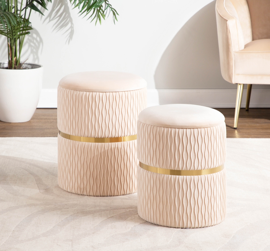 Lincoya Cream Ottoman, Set of 2 - Thumbnail - Image 6