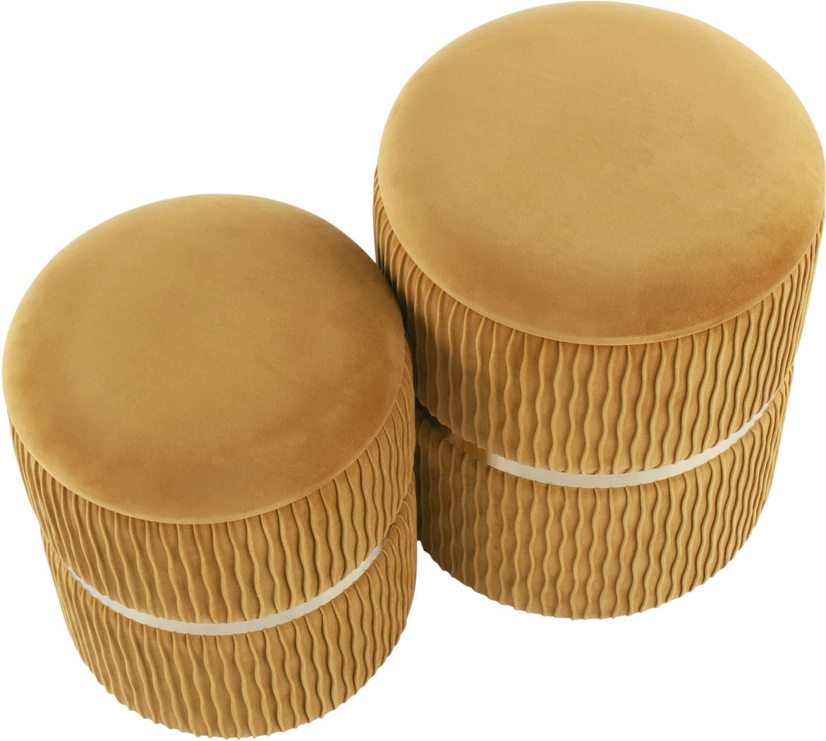 Lincoya Orange Ottoman, Set of 2 - Thumbnail - Image 2