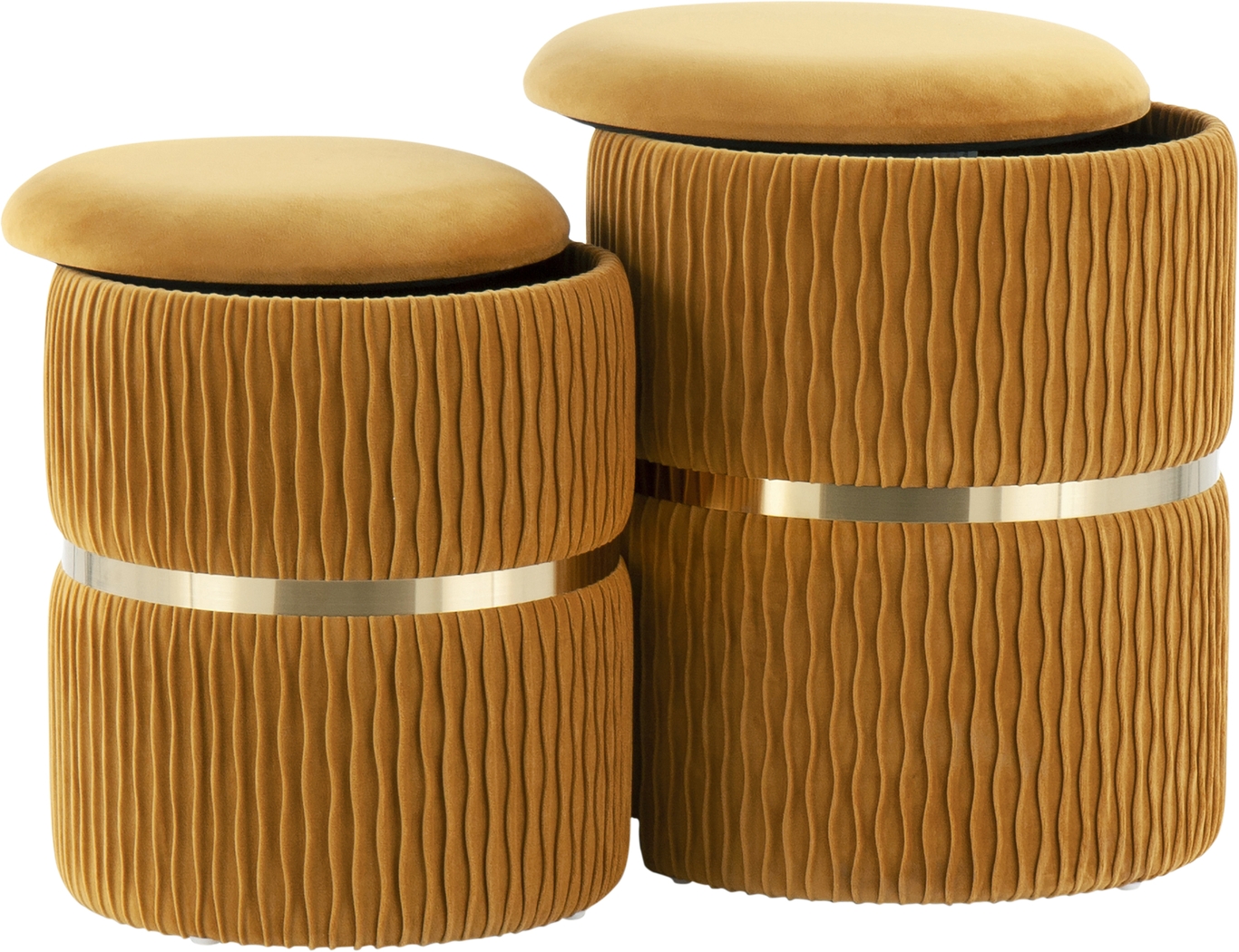 Lincoya Orange Ottoman, Set of 2 - Thumbnail - Image 3