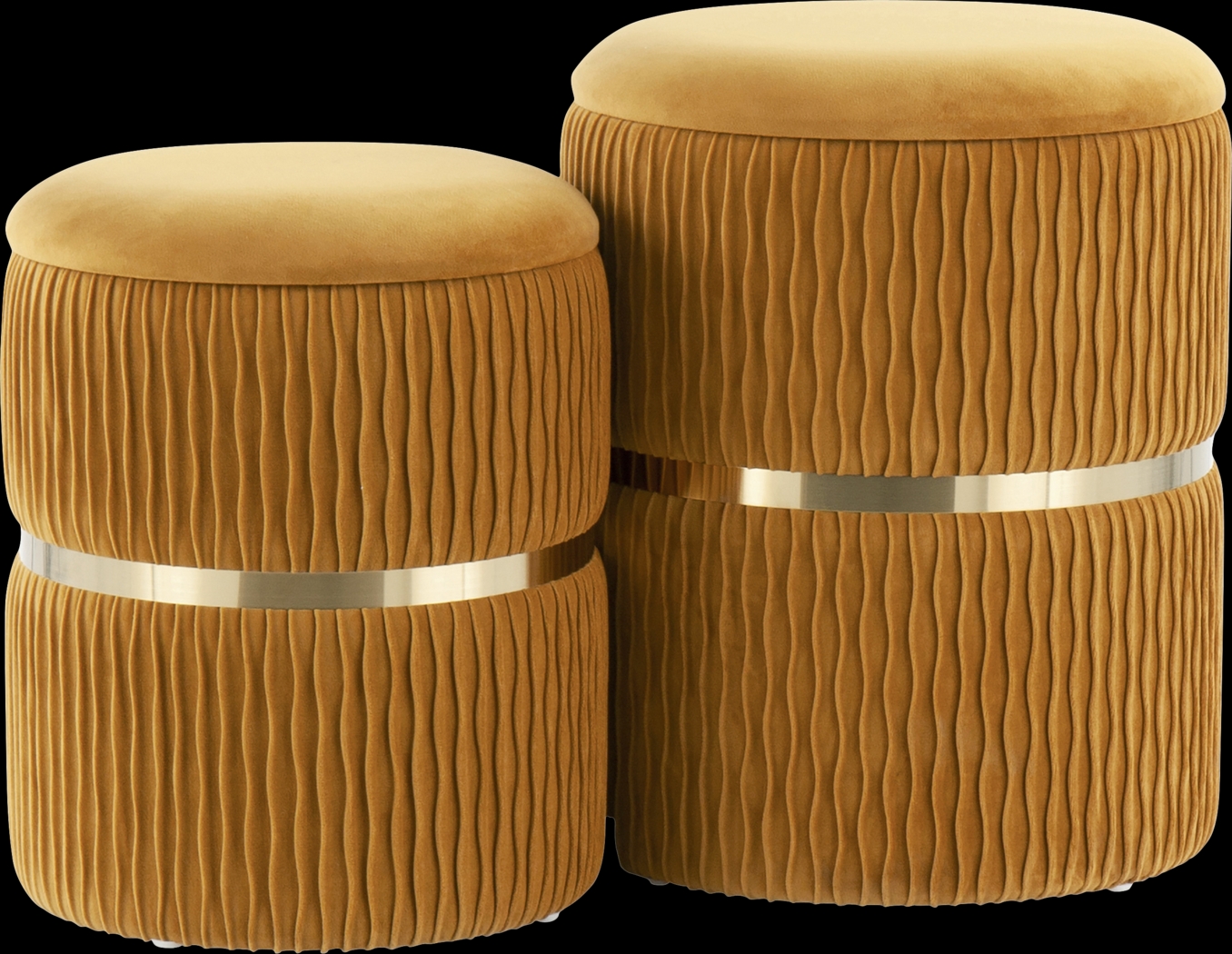 Lincoya Orange Ottoman, Set of 2 - Thumbnail - Image 1