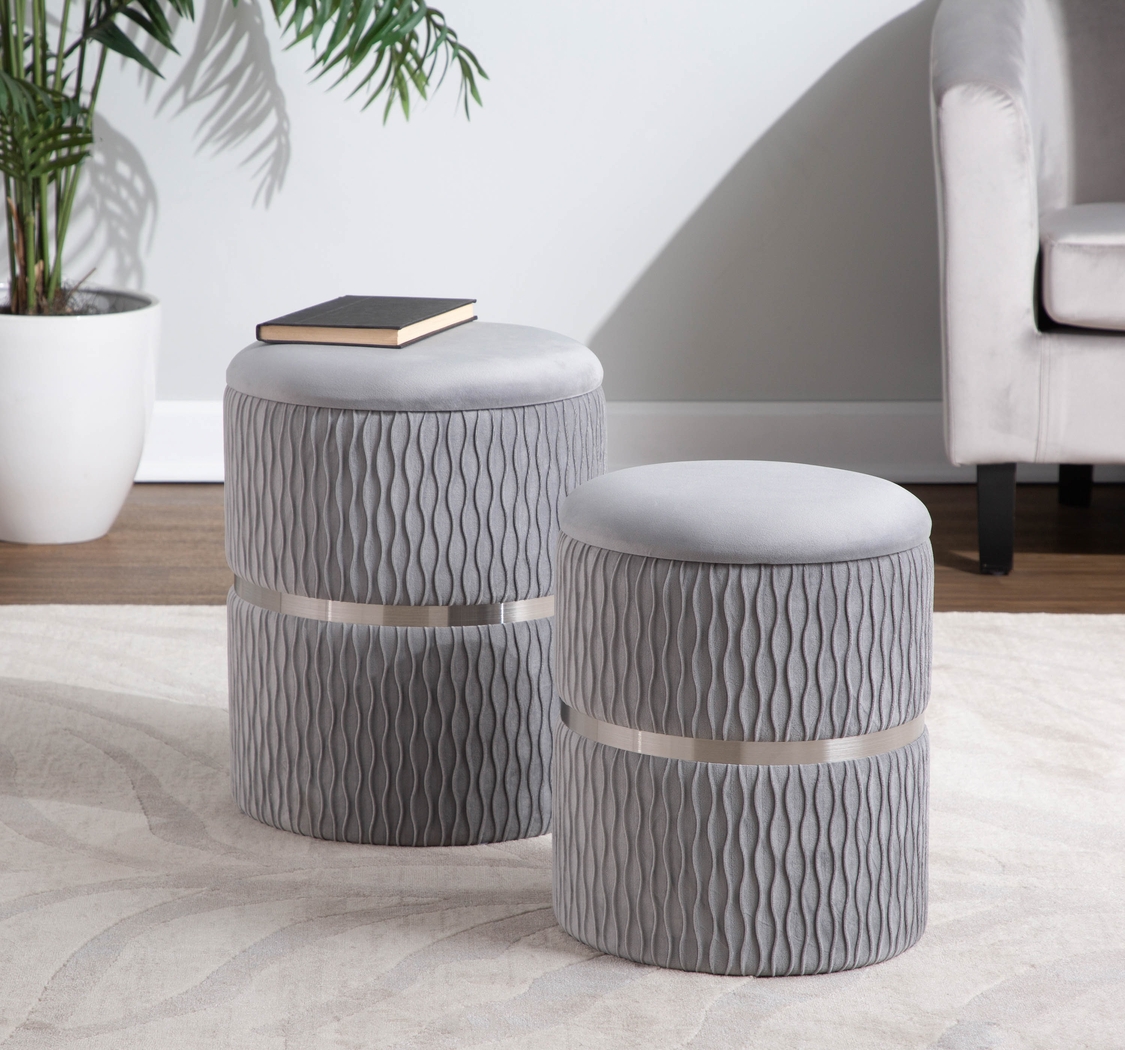 Lincoya Silver Ottoman, Set of 2 - Thumbnail - Image 6