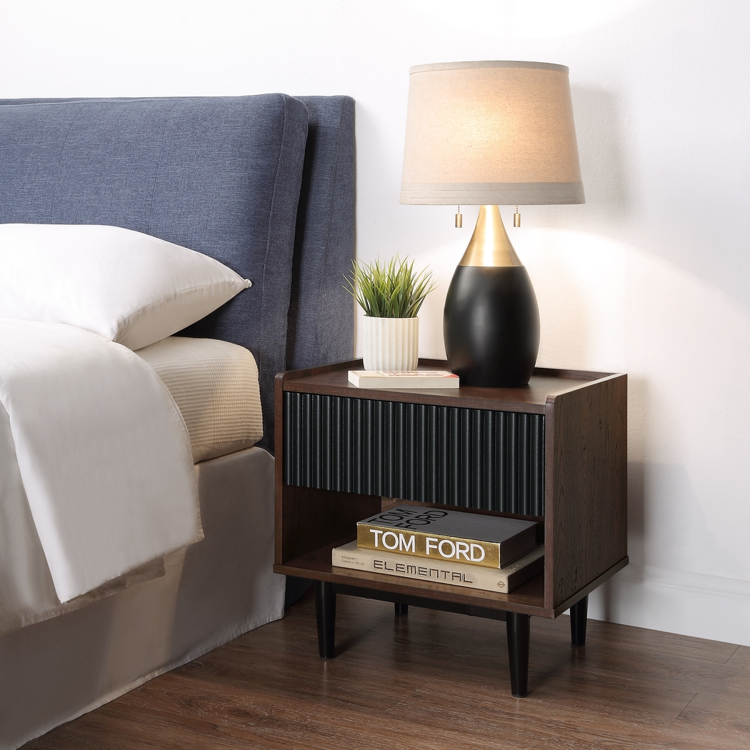 Lindall Black Nightstand - Thumbnail - Image 2