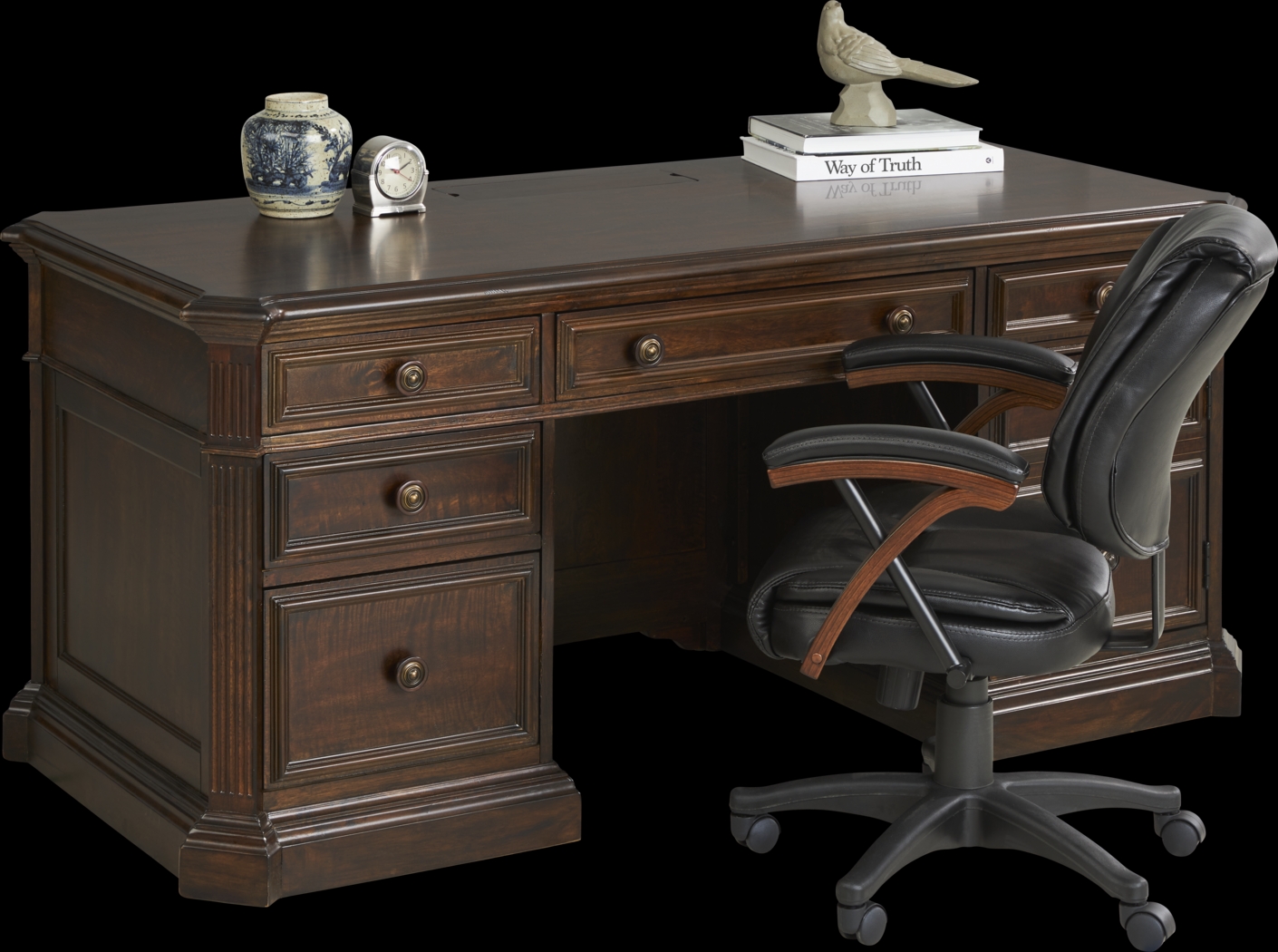 Lindenwood Saddle 3 Pc Desk and Chair Set - Thumbnail - Image 2