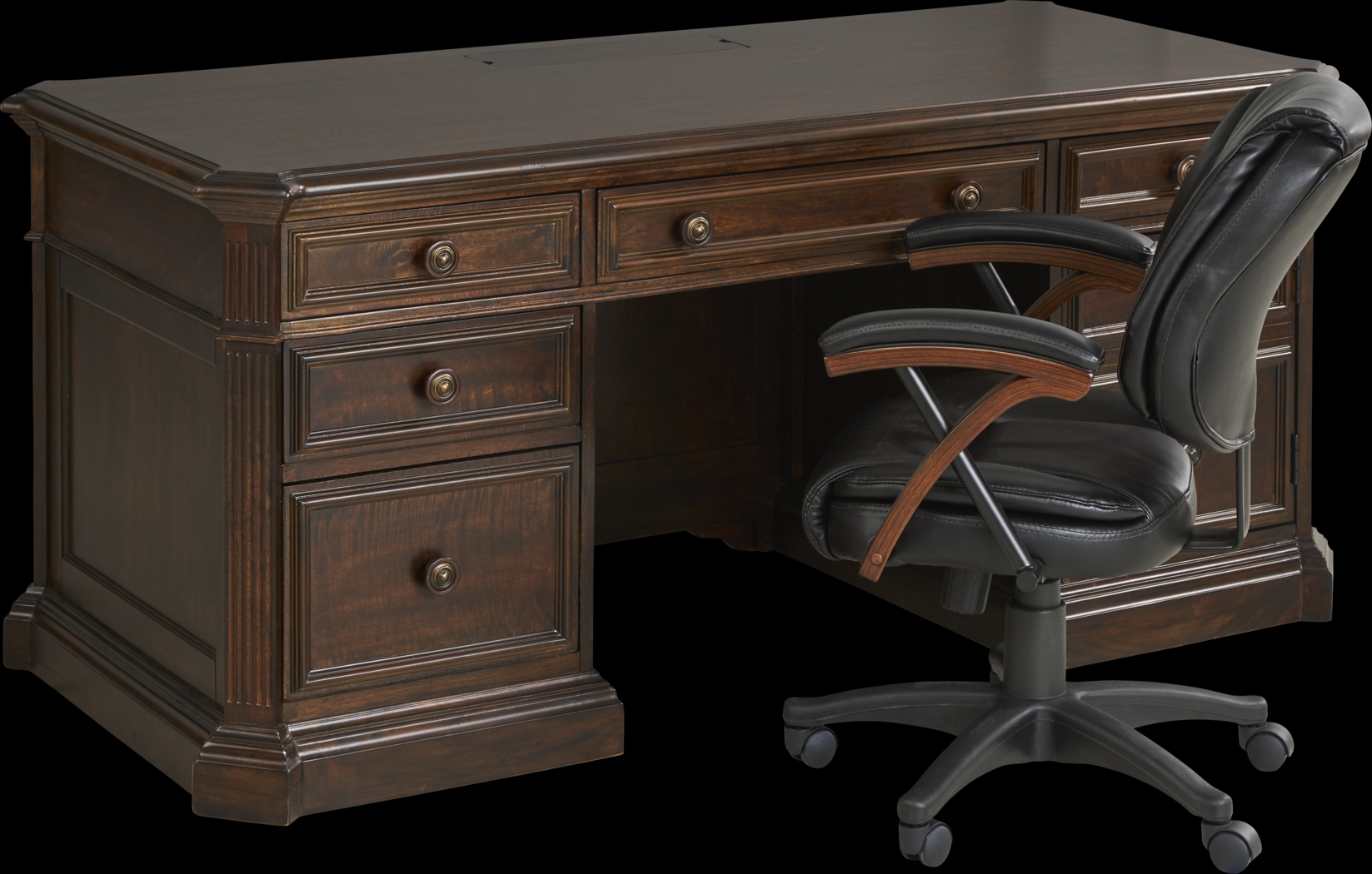 Lindenwood Saddle 3 Pc Desk and Chair Set - Thumbnail - Image 1