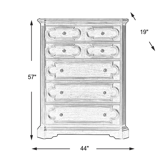 Dimension Image. Please refer to the Dimension Tab on this page for dimension details.