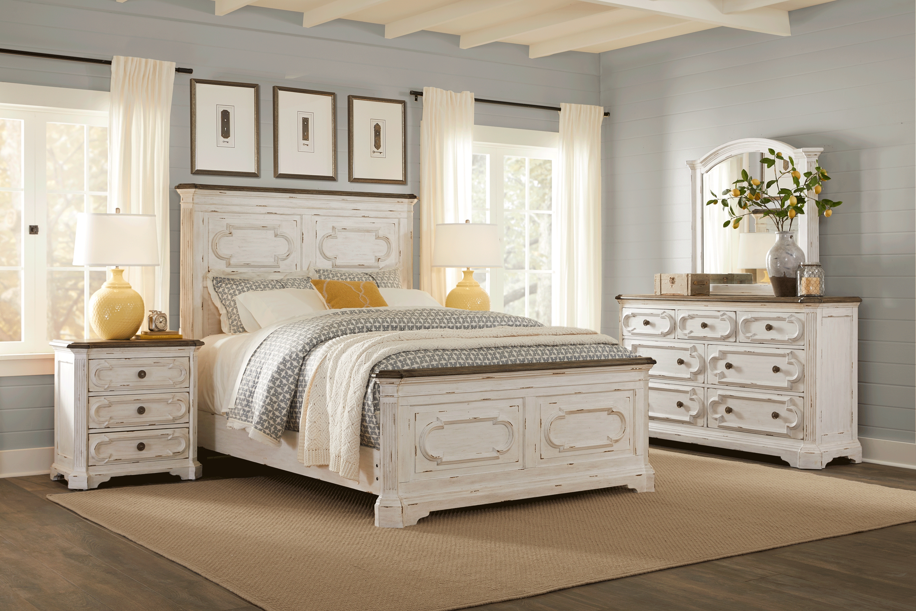 Lindenwood White 7 Pc King Panel Bedroom - Thumbnail - Image 1