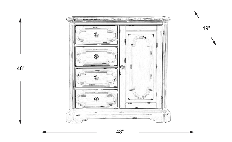 Dimension Image. Please refer to the Dimension Tab on this page for dimension details.