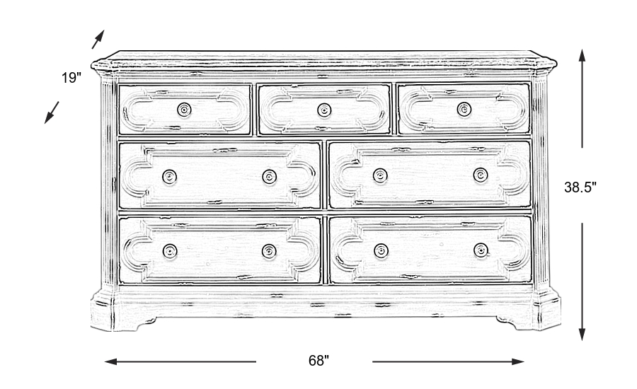 Dimension Image. Please refer to the Dimension Tab on this page for dimension details.