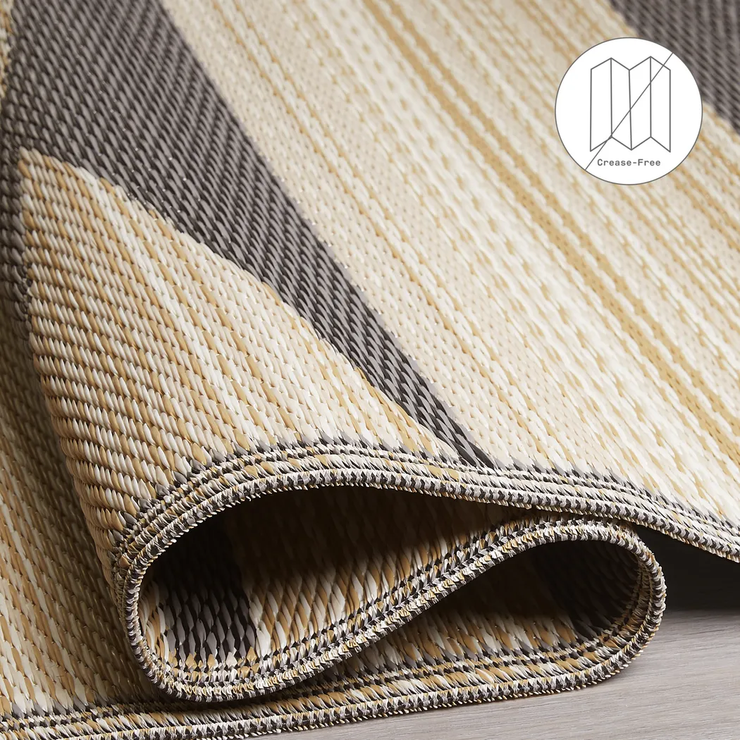 Lineve Natural/Black 6' x 9' Indoor/Outdoor Rug - Thumbnail - Image 4