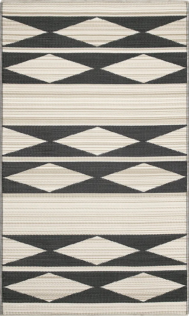 Lineve Natural/Black 6' x 9' Indoor/Outdoor Rug - Thumbnail - Image 1