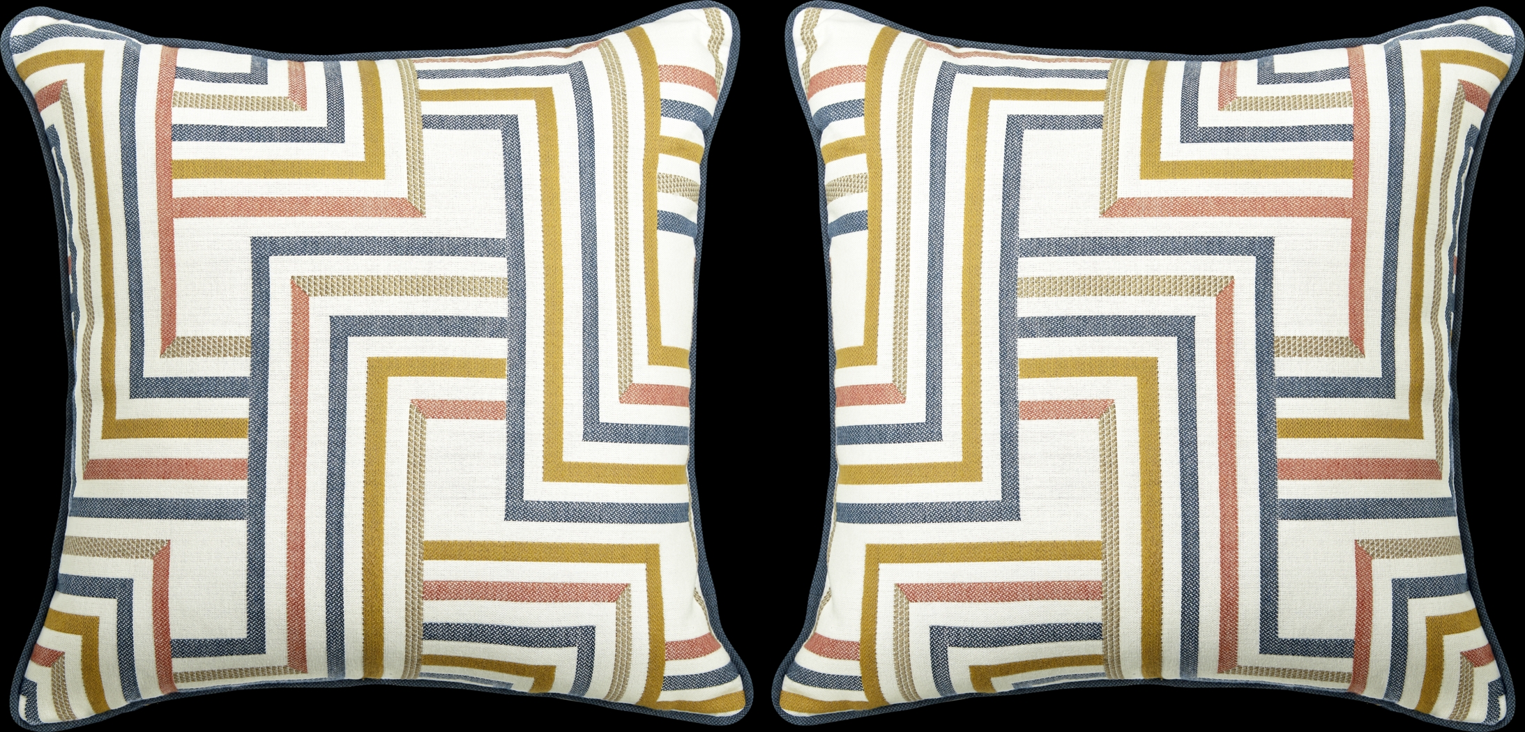 Linework Sunrise Ink Indoor/Outdoor Accent Pillow, Set of Two - Thumbnail - Image 1