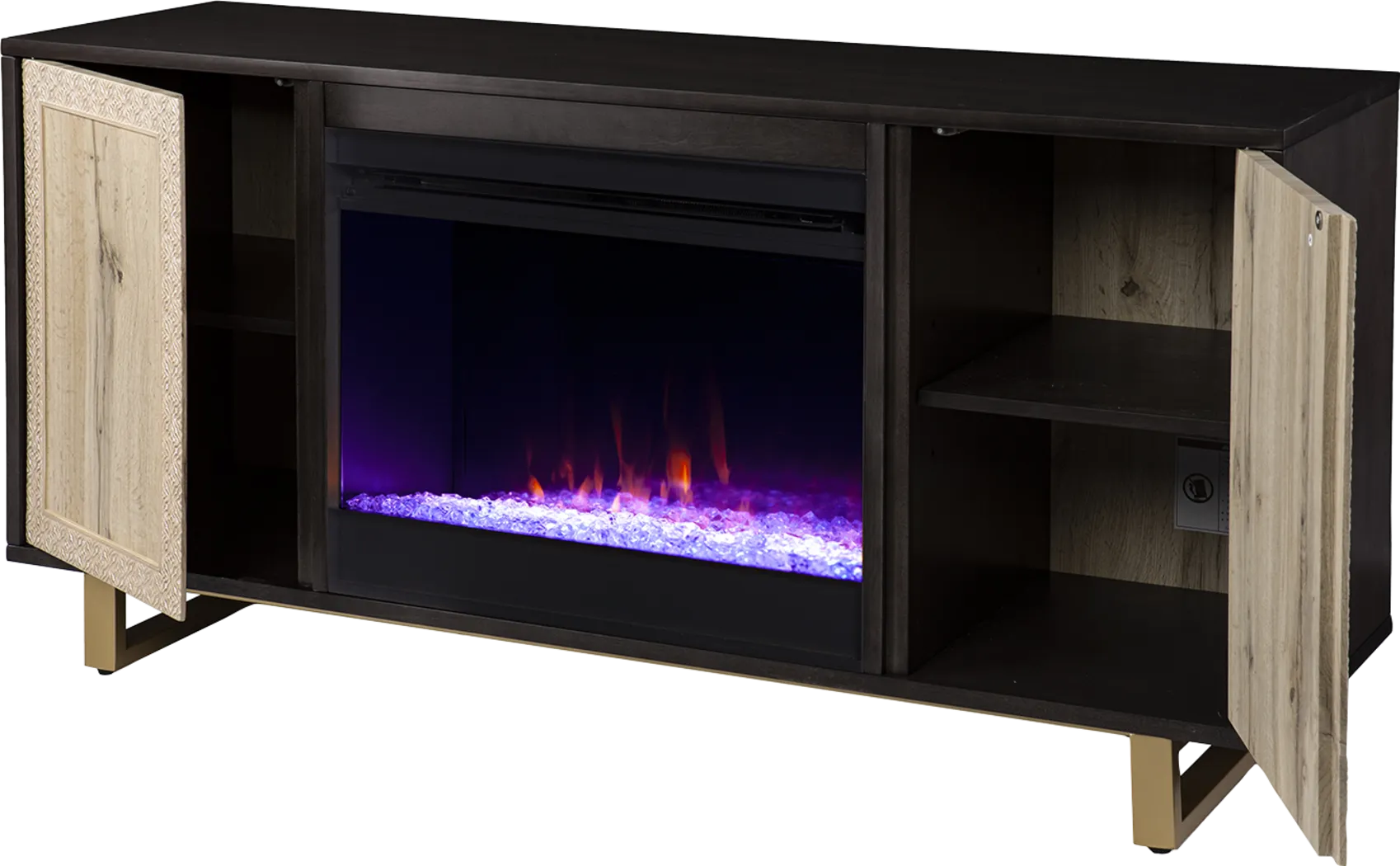 Linherk I Brown 54 in. Console, With Color Changing Electric Fireplace - Image 6