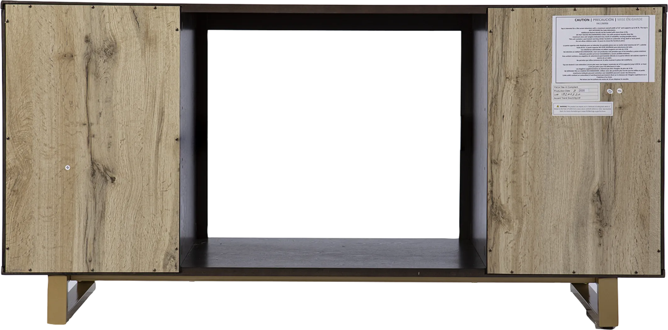Linherk II Brown 54 in. Console, With Electric Log Fireplace - Image 5