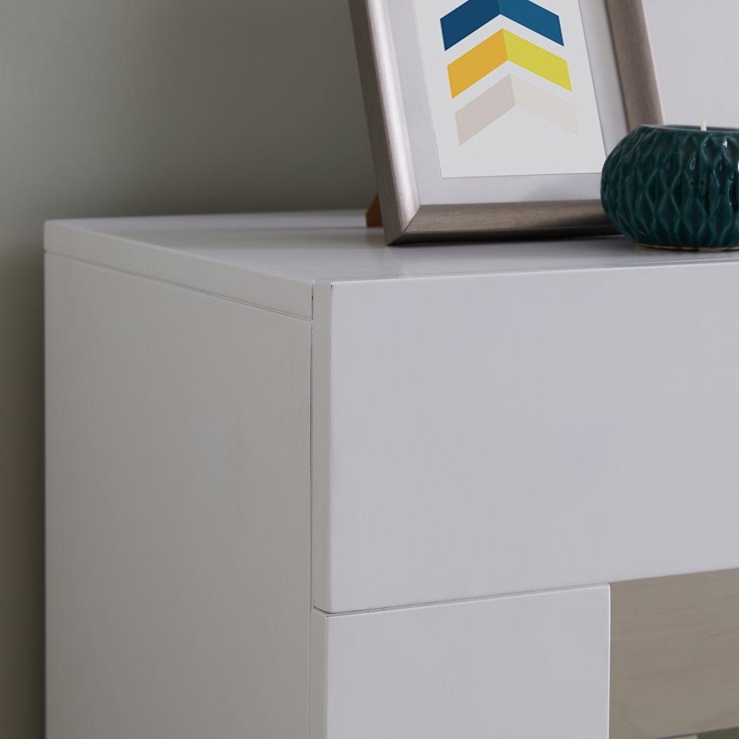 Linkmeadow II White 44 in. Console With Electric Log Fireplace - Thumbnail - Image 2