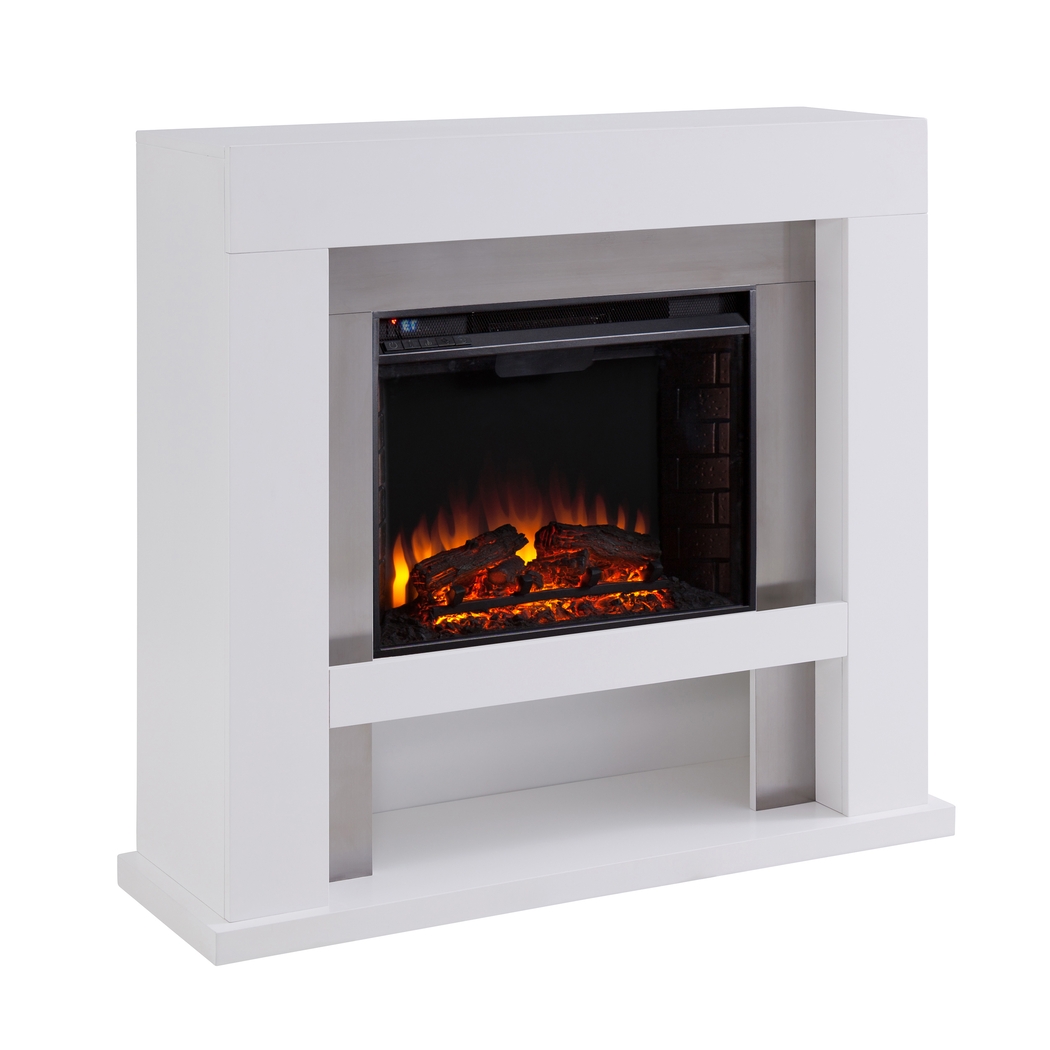 Linkmeadow II White 44 in. Console With Electric Log Fireplace - Thumbnail - Image 3