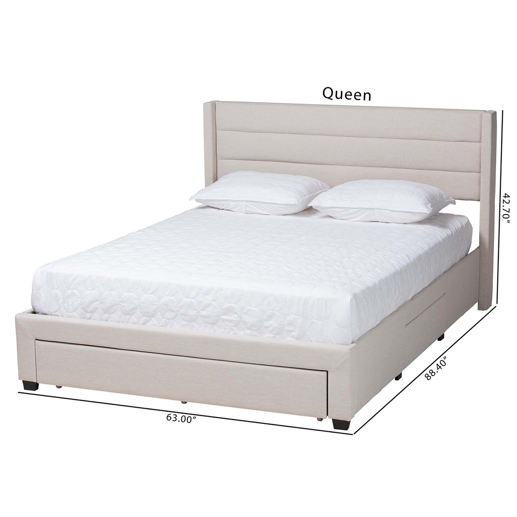 Linnaean Beige Queen Bed - Thumbnail - Image 12