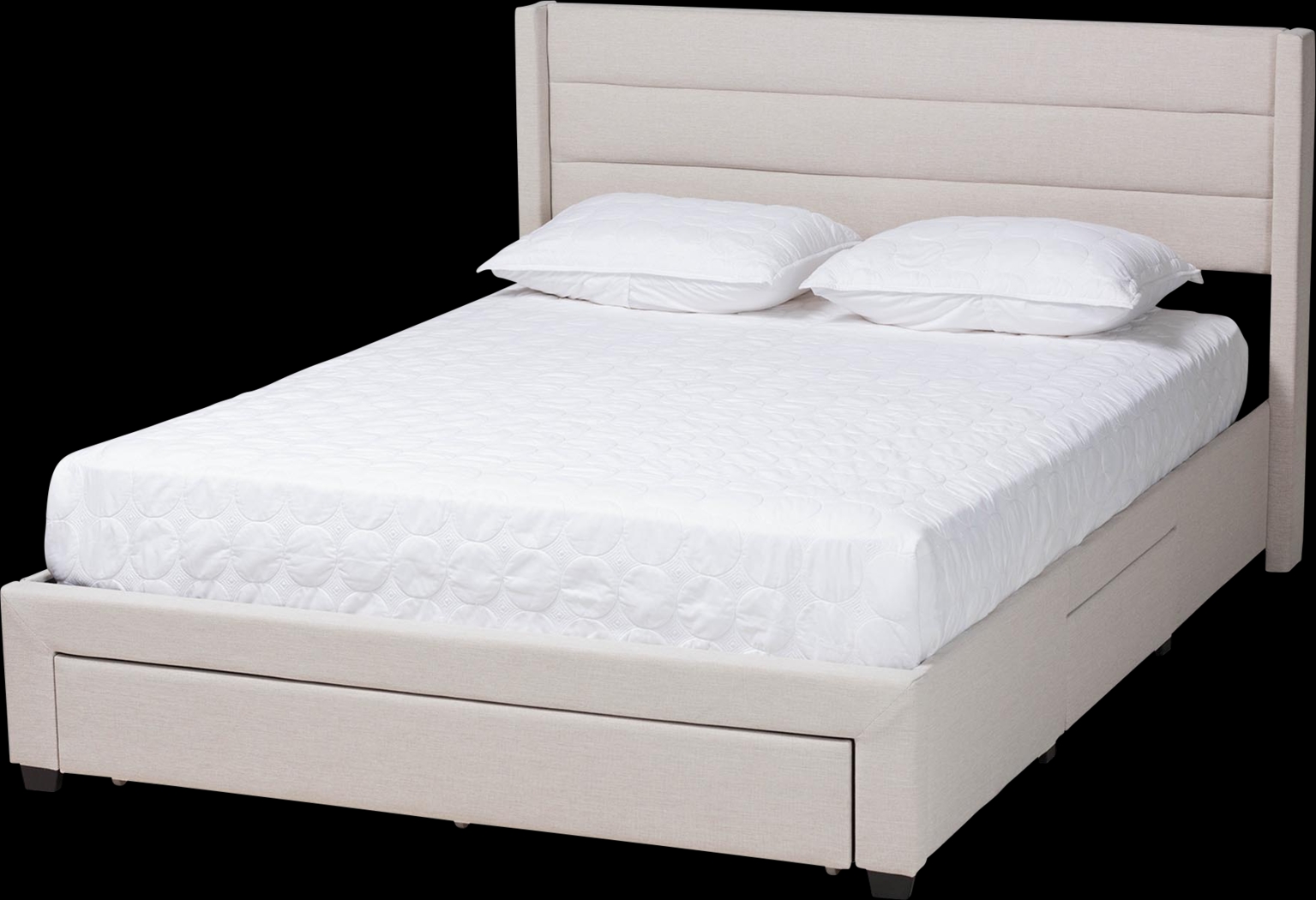 Linnaean Beige Queen Bed - Thumbnail - Image 1