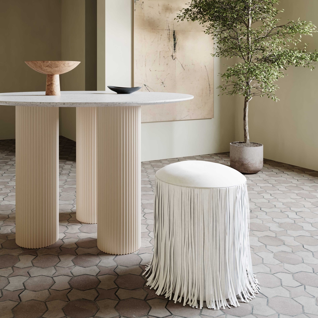 Linnwood Ivory Ottoman - Thumbnail - Image 2