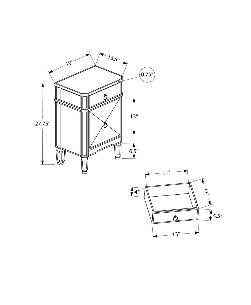 Linsky Silver Nightstand - Thumbnail - Image 3