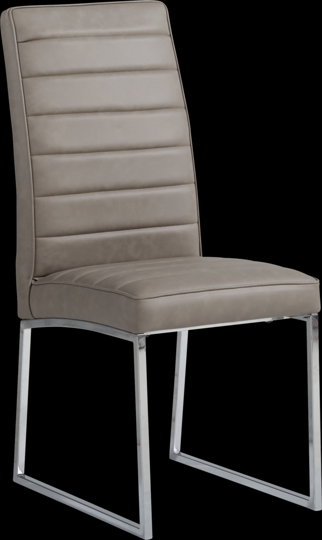 Wyndhall Chrome 5 Pc Rectangle Dining Room with Gray Chairs - Thumbnail - Image 3