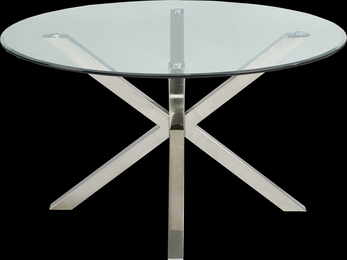 Linton Park Silver 5 Pc Round Dining Set with Off-White Chairs - Thumbnail - Image 2