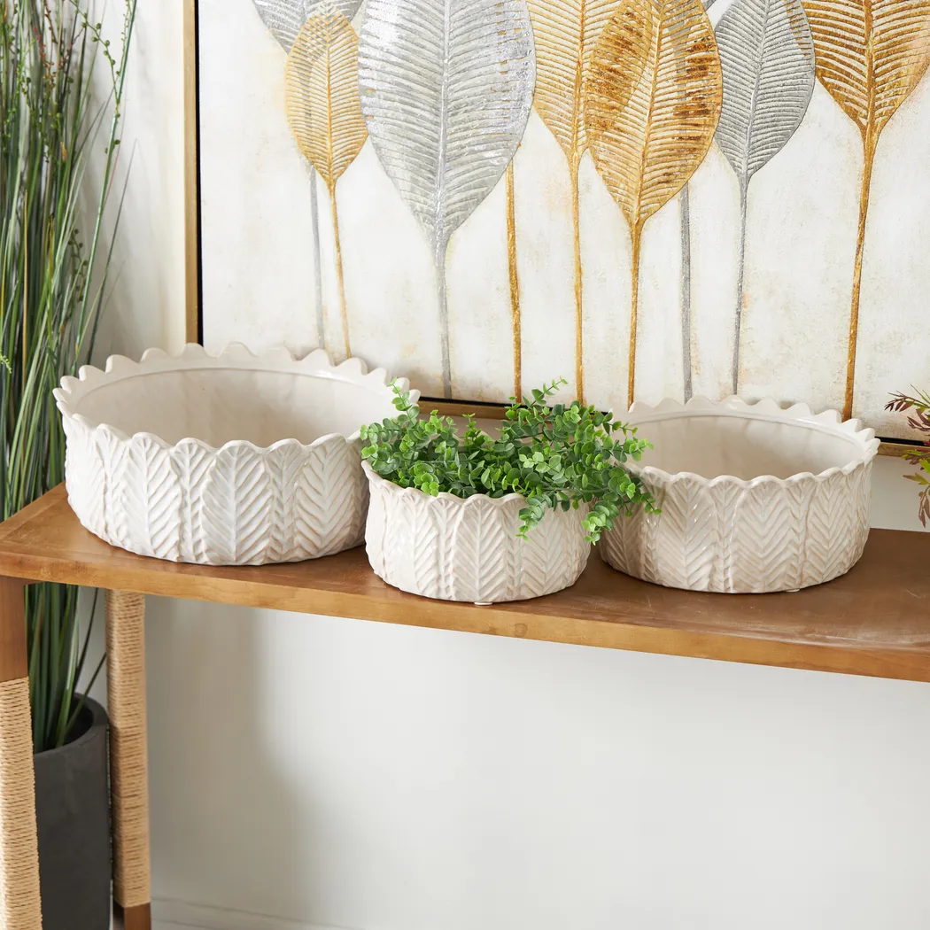 Lionstones White Planter, Set of 3 - Thumbnail - Image 2