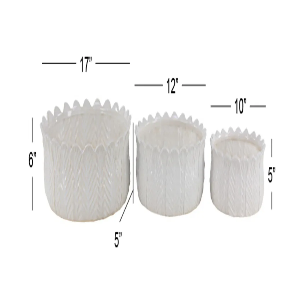 Lionstones White Planter, Set of 3 - Thumbnail - Image 7