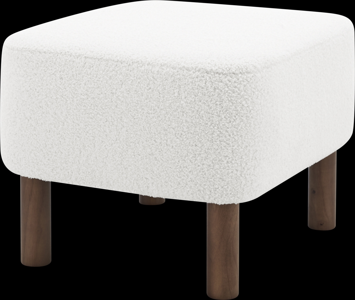 Lionwell White Ottoman - Thumbnail - Image 2