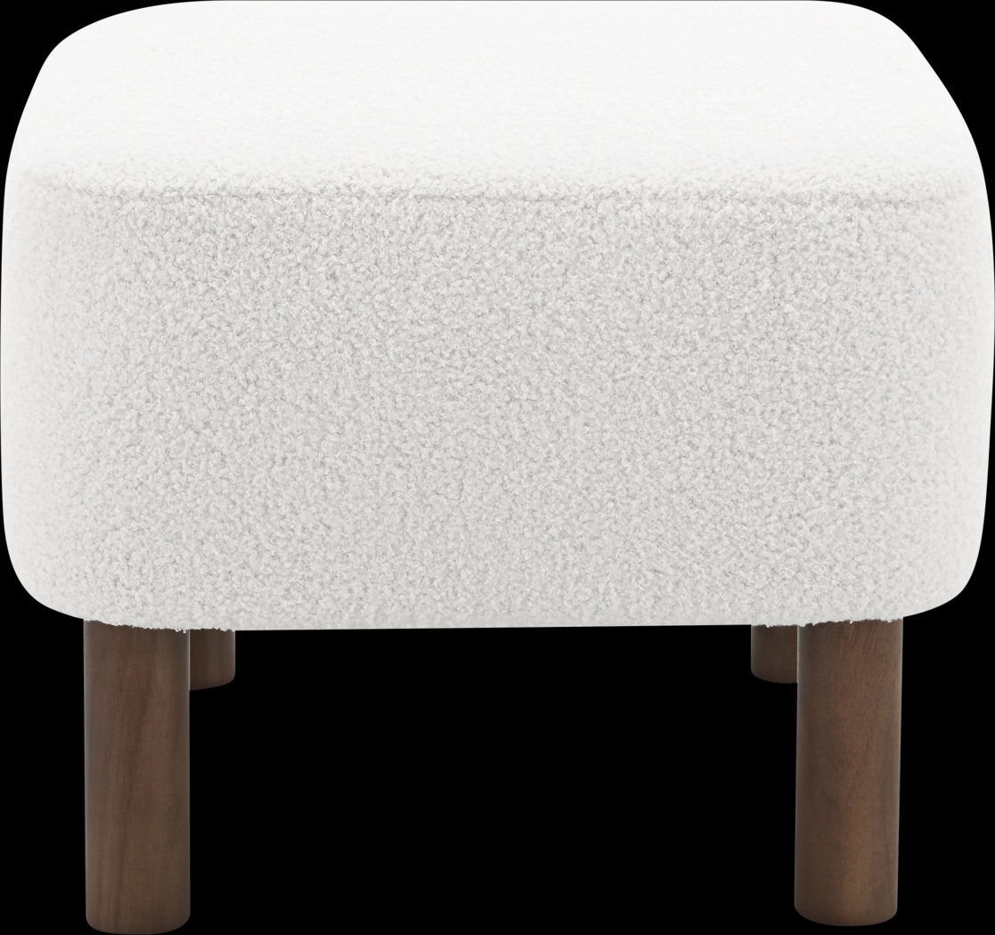 Lionwell White Ottoman - Thumbnail - Image 3