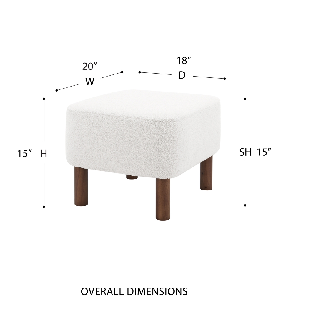 Lionwell White Ottoman - Thumbnail - Image 6