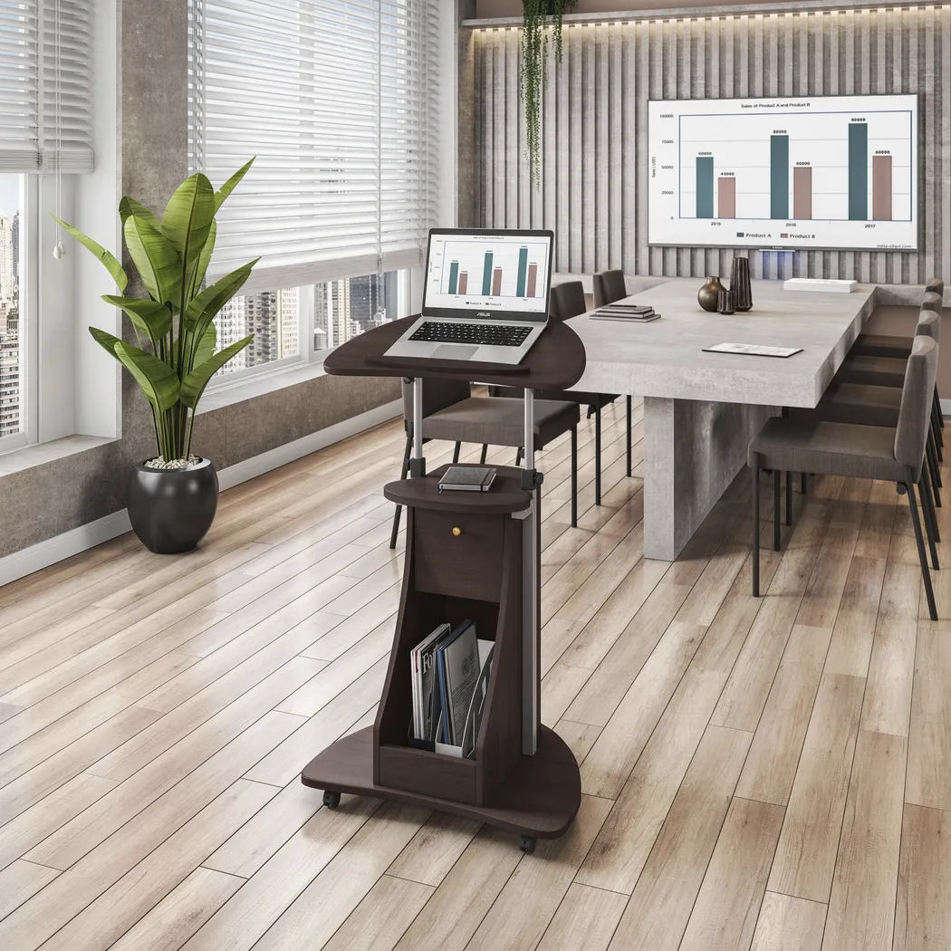 Liotre Brown Laptop Cart - Thumbnail - Image 2