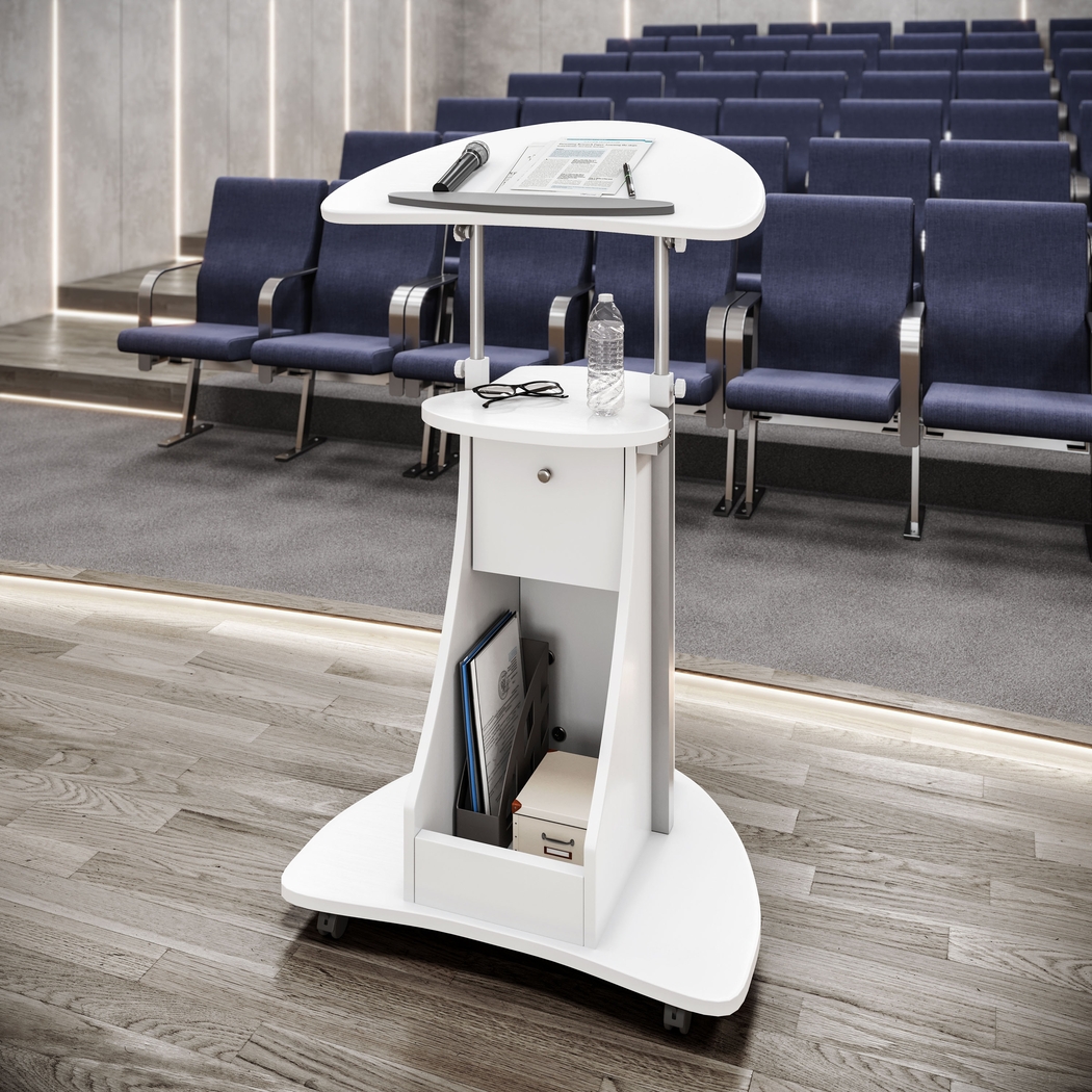 Liotre White Laptop Cart - Thumbnail - Image 2