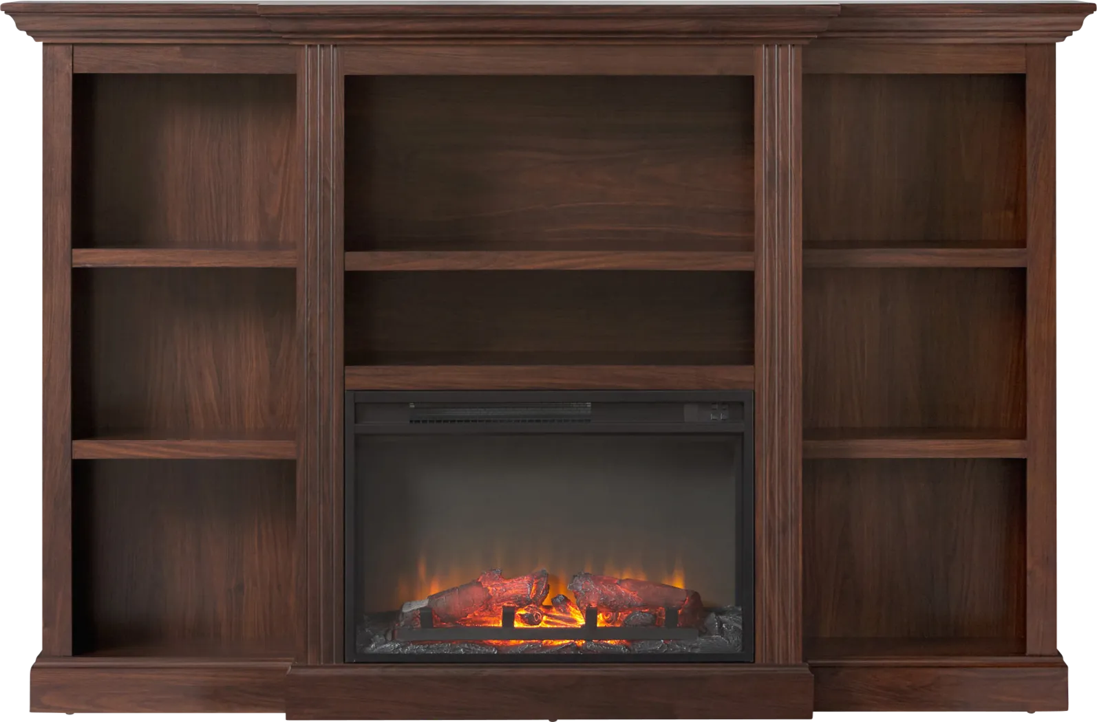 Lisashire Brown 70 in. Console, With Electric Fireplace - Thumbnail - Image 4