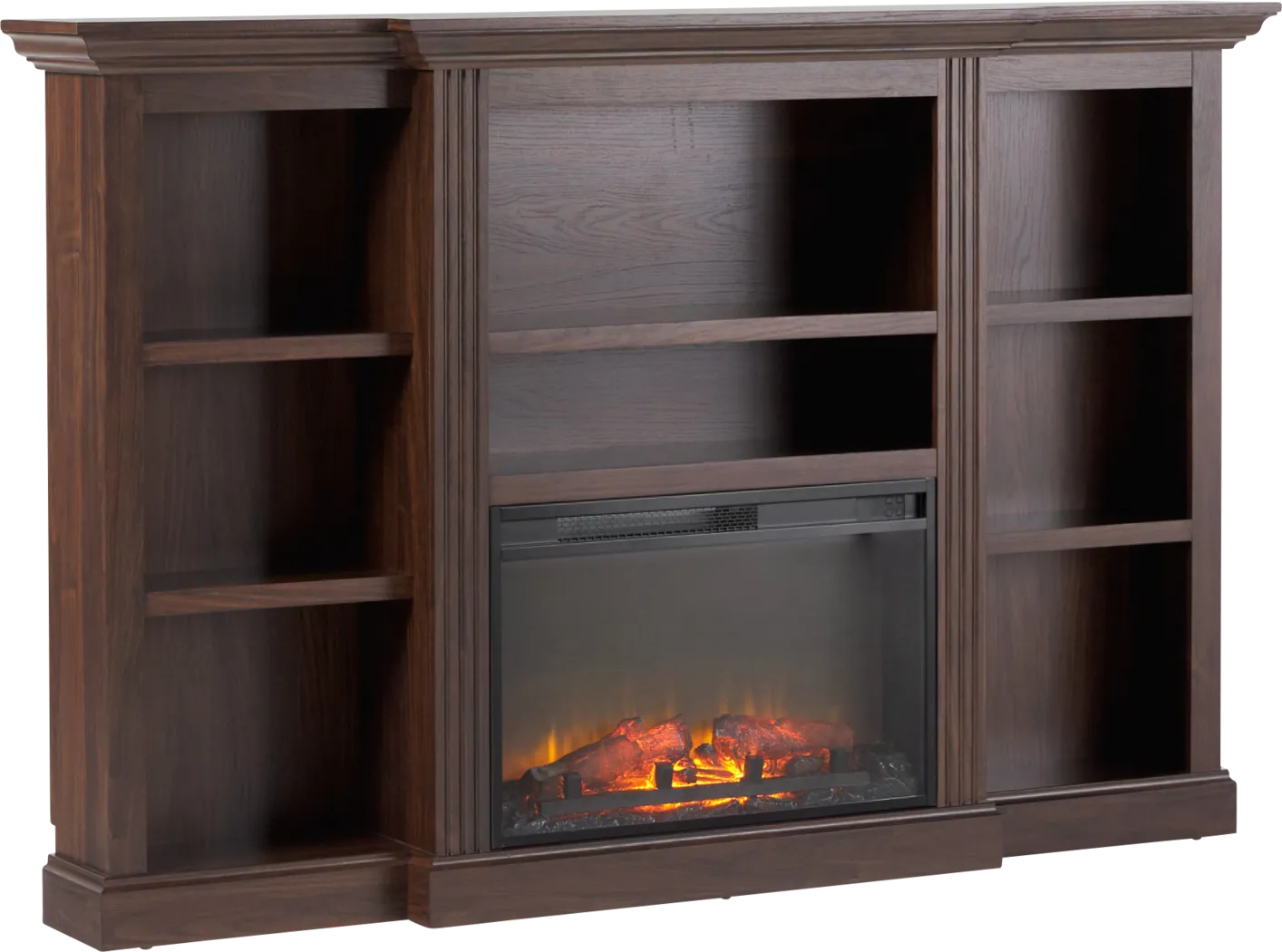 Lisashire Brown 70 in. Console, With Electric Fireplace - Thumbnail - Image 1