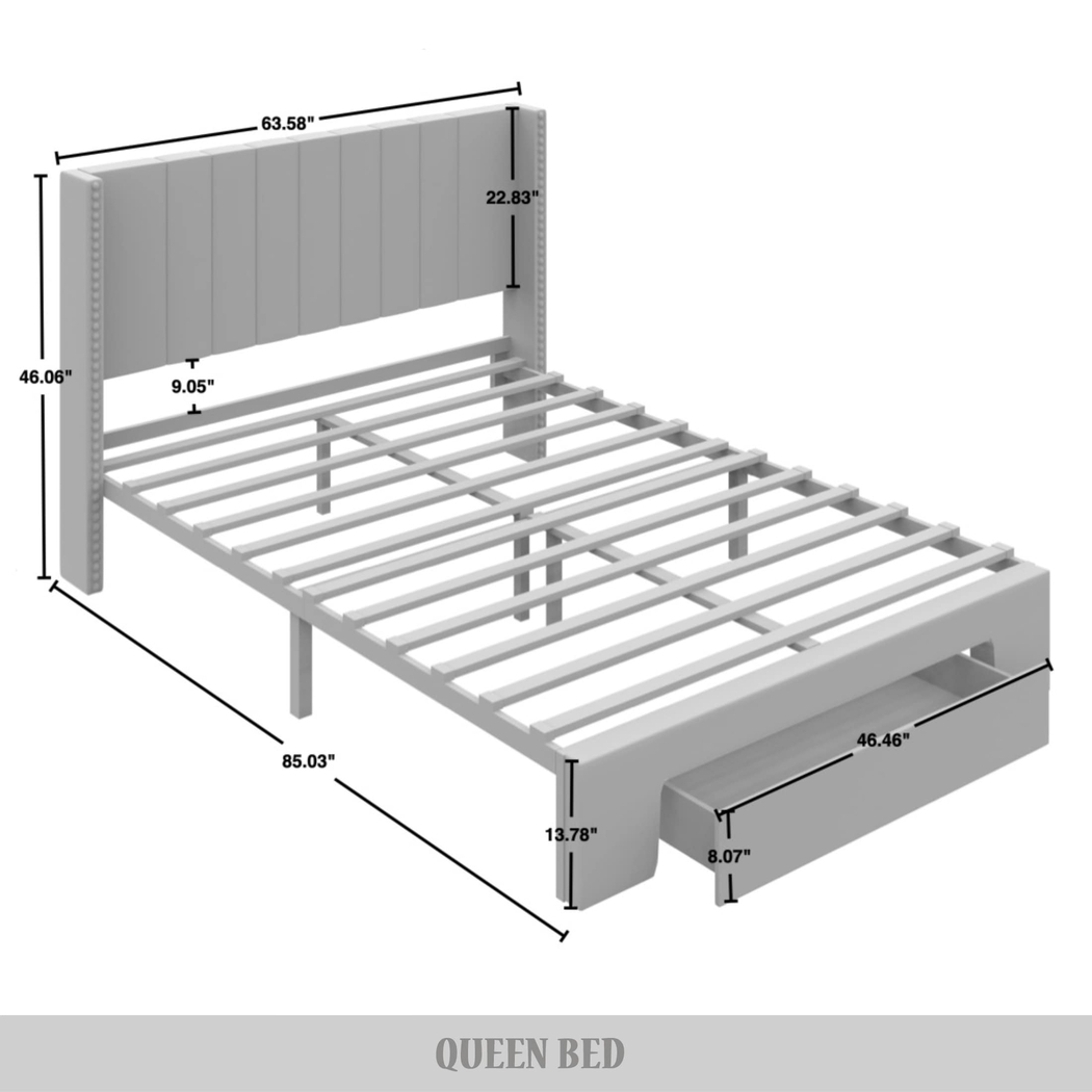 Lischey Blue Queen Bed - Thumbnail - Image 5