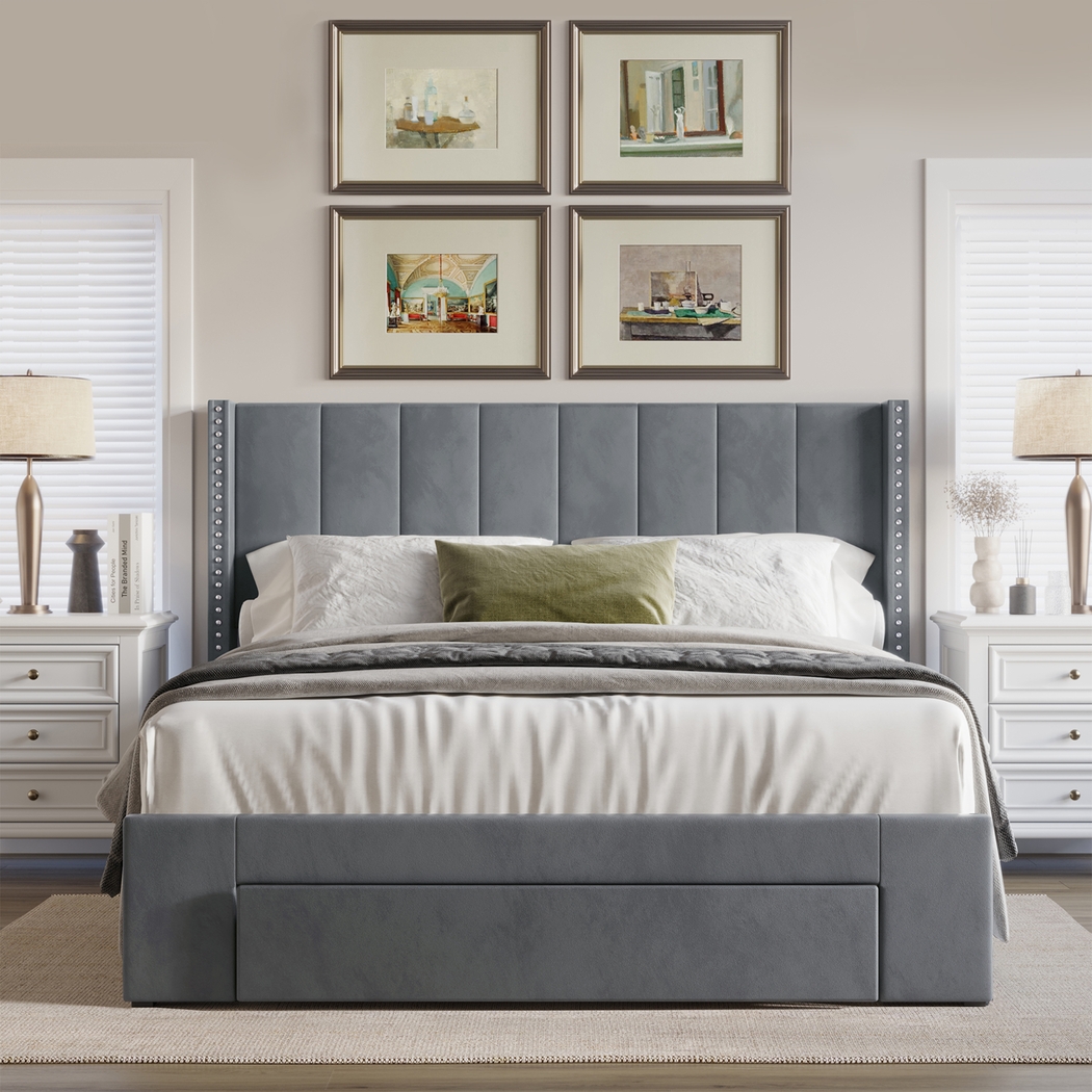 Lischey Dark Gray Full Bed - Thumbnail - Image 2