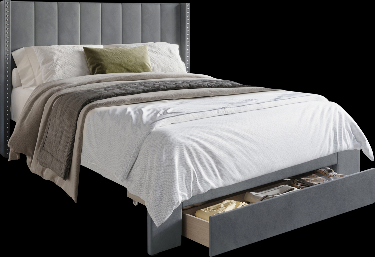 Lischey Gray King Bed - Thumbnail - Image 1