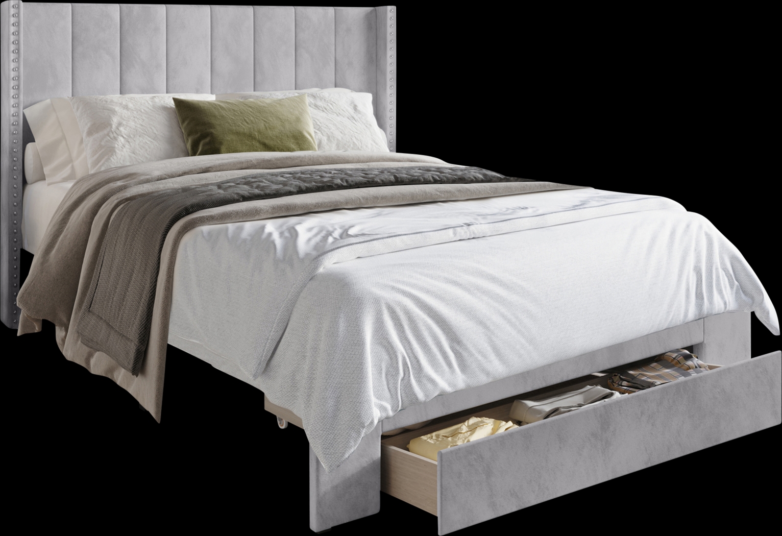 Lischey Light Gray Full Bed - Thumbnail - Image 1