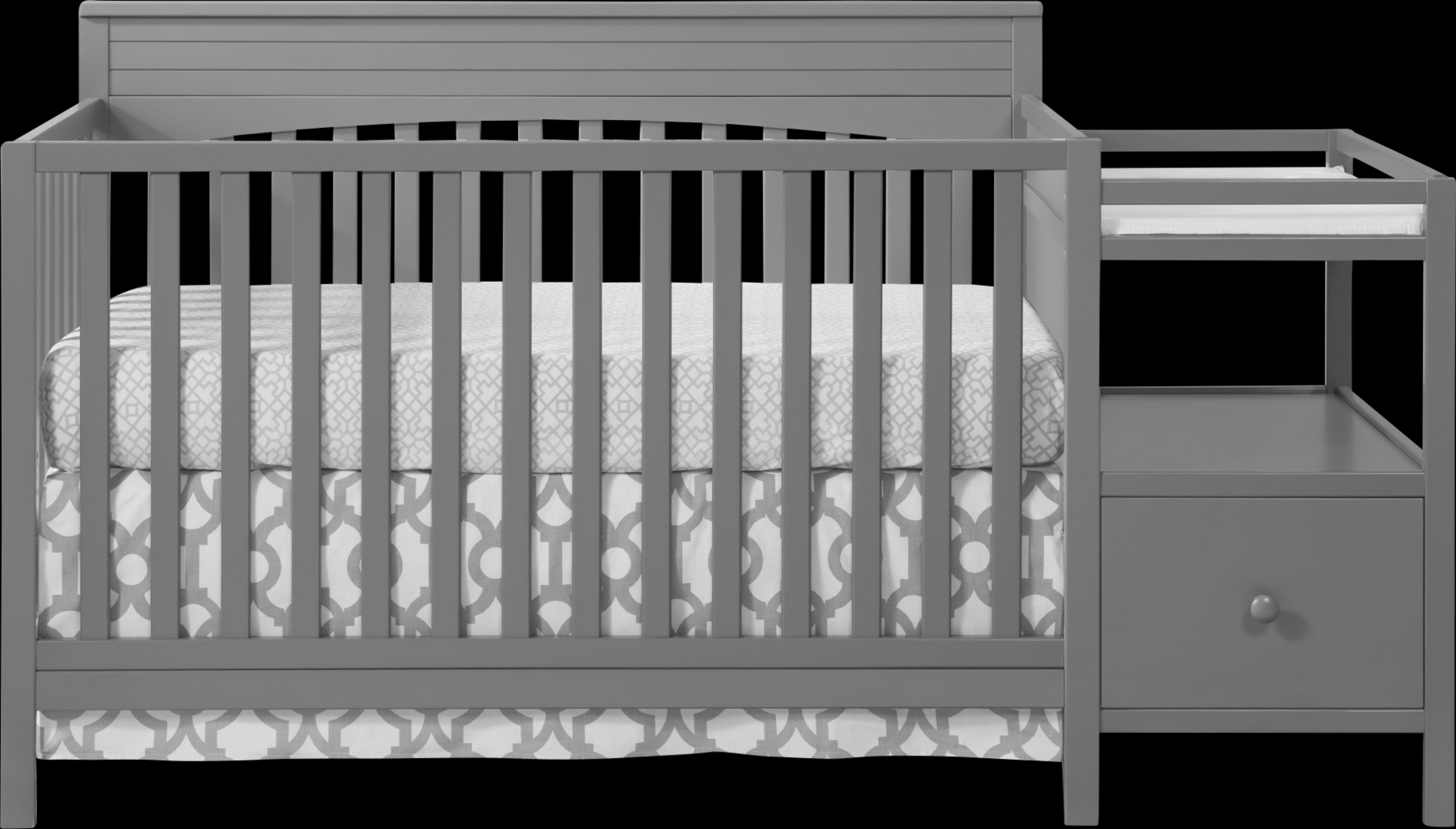 Listmore Gray Convertible Crib and Changing Table - Thumbnail - Image 2