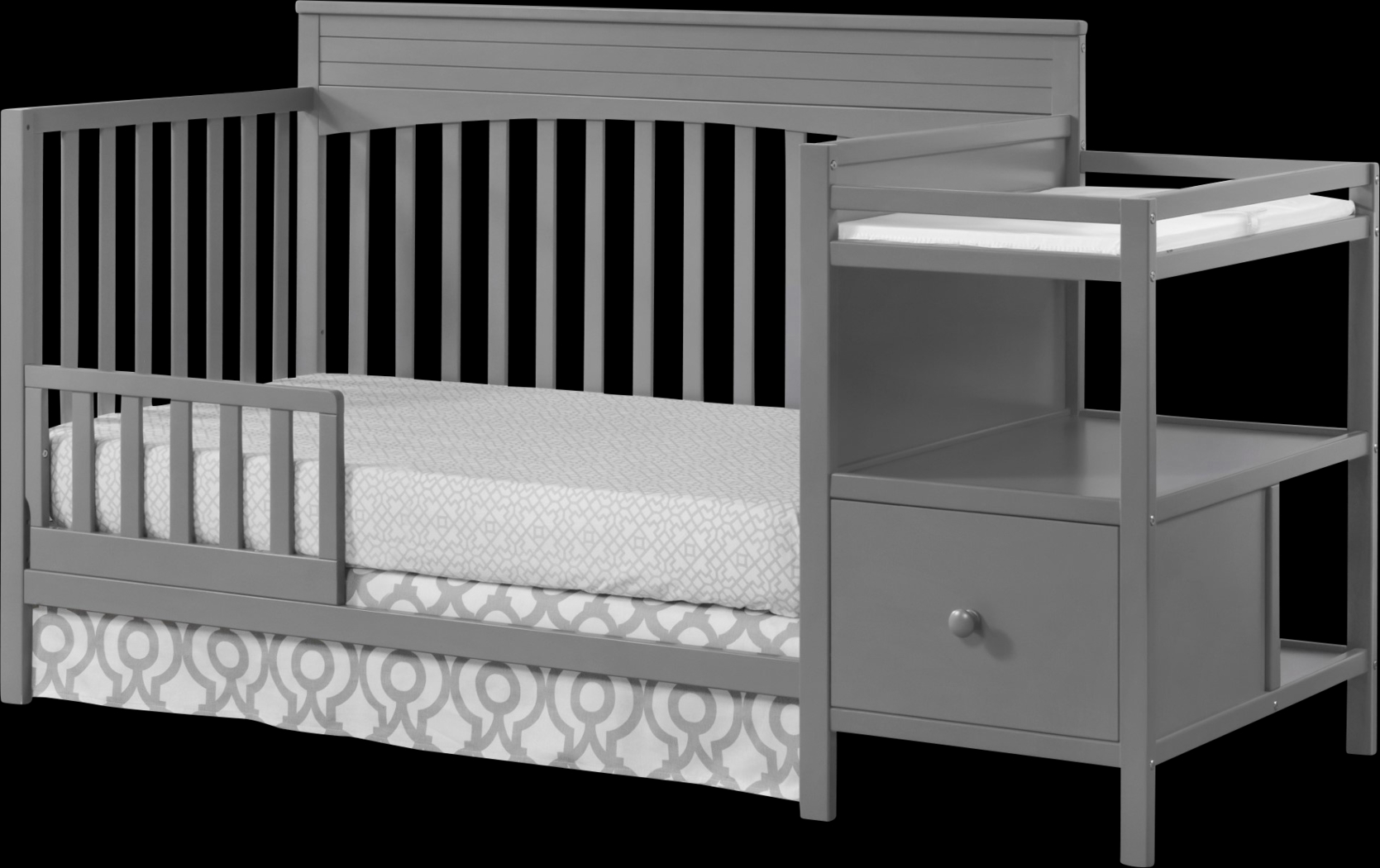 Listmore Gray Convertible Crib and Changing Table - Thumbnail - Image 3