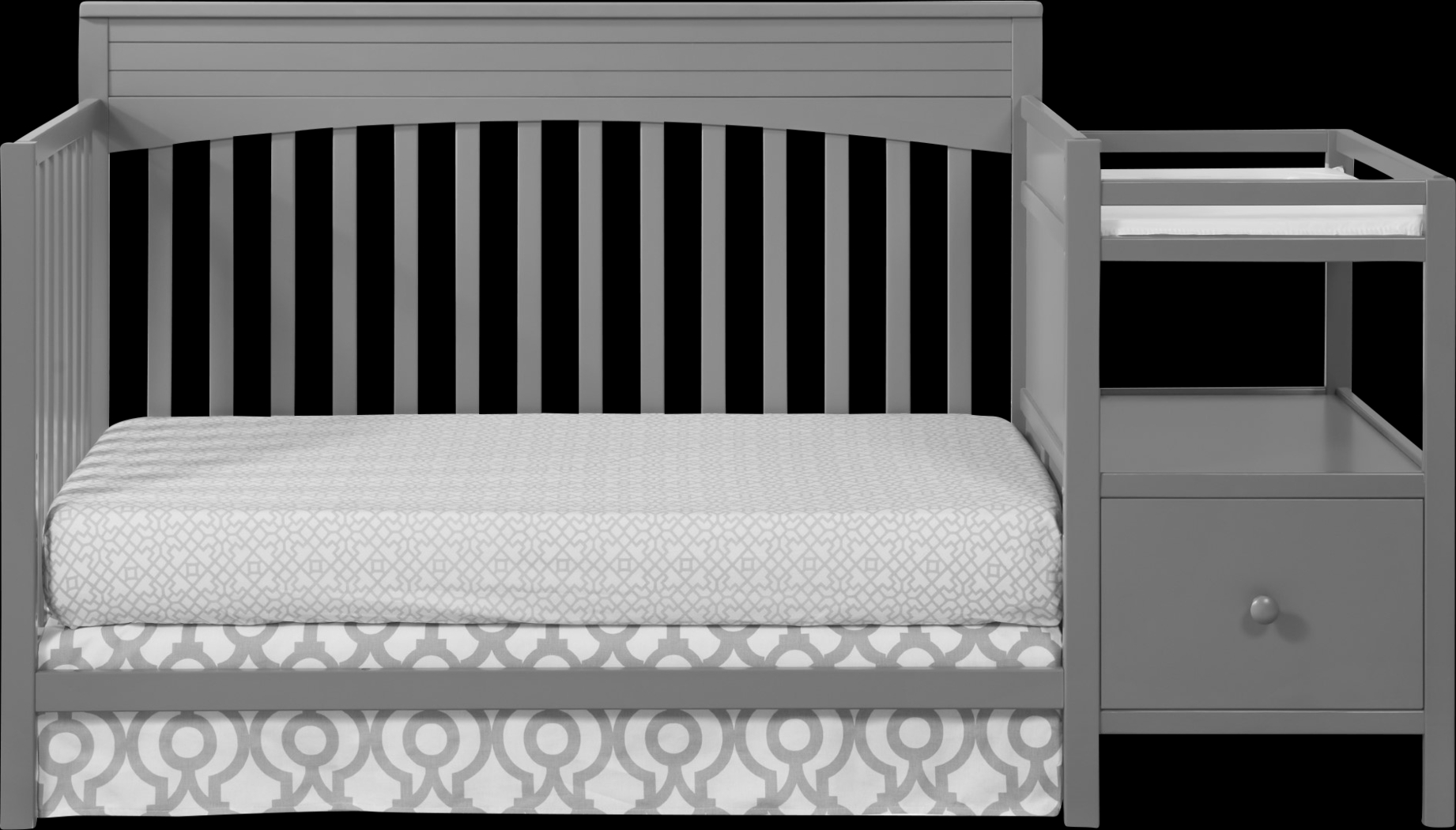 Listmore Gray Convertible Crib and Changing Table - Thumbnail - Image 4