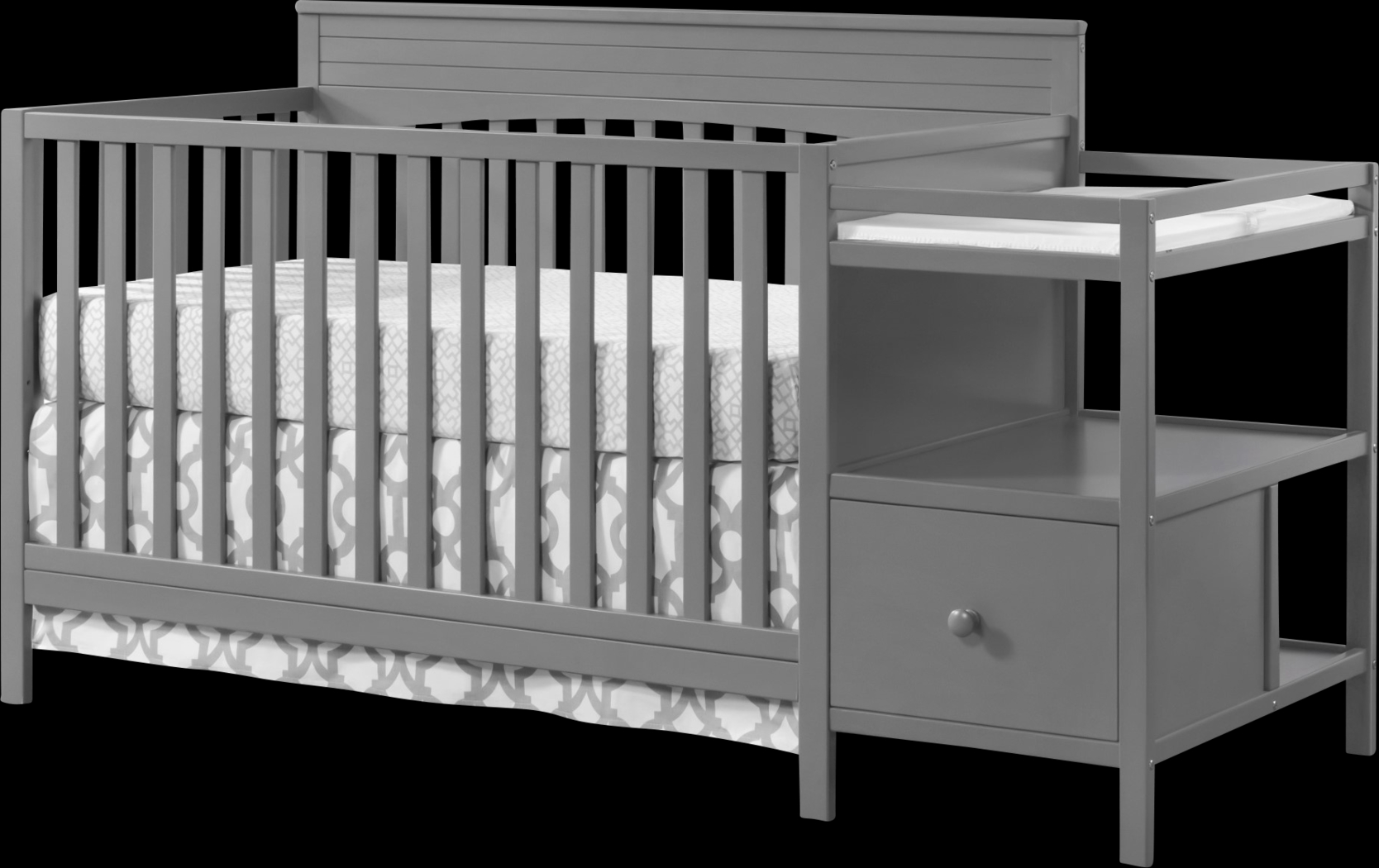Listmore Gray Convertible Crib and Changing Table - Thumbnail - Image 1