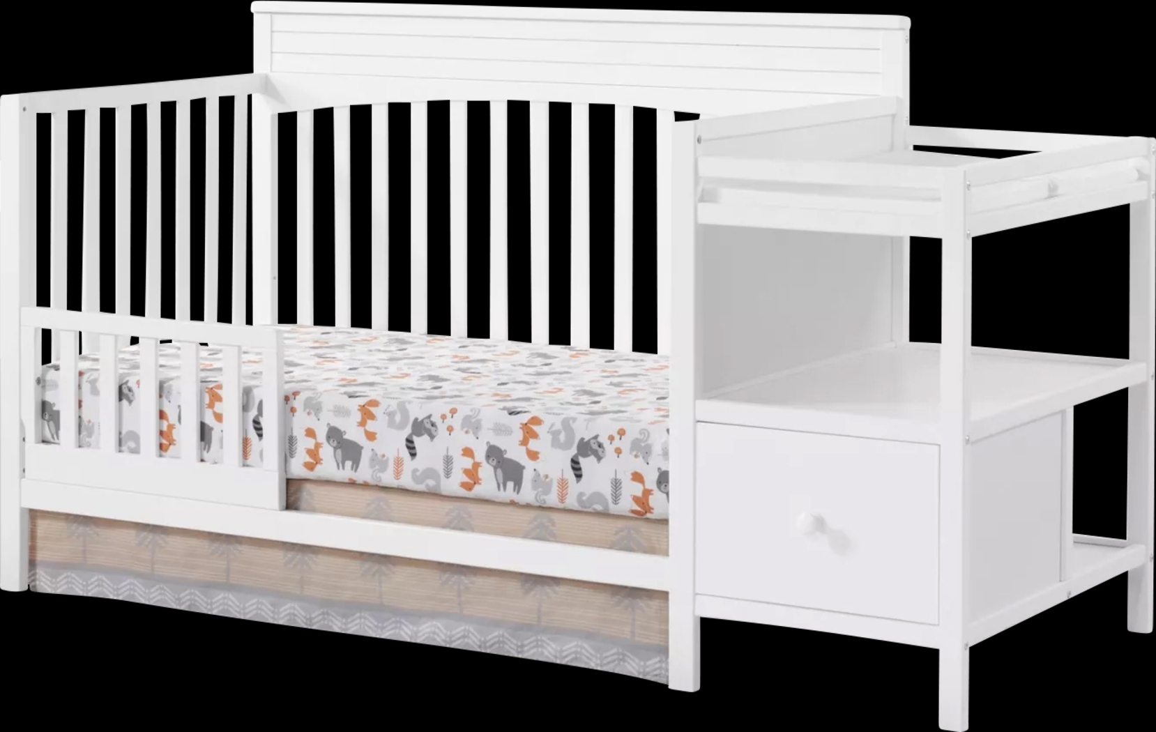 Listmore White Convertible Crib and Changing Table - Thumbnail - Image 2