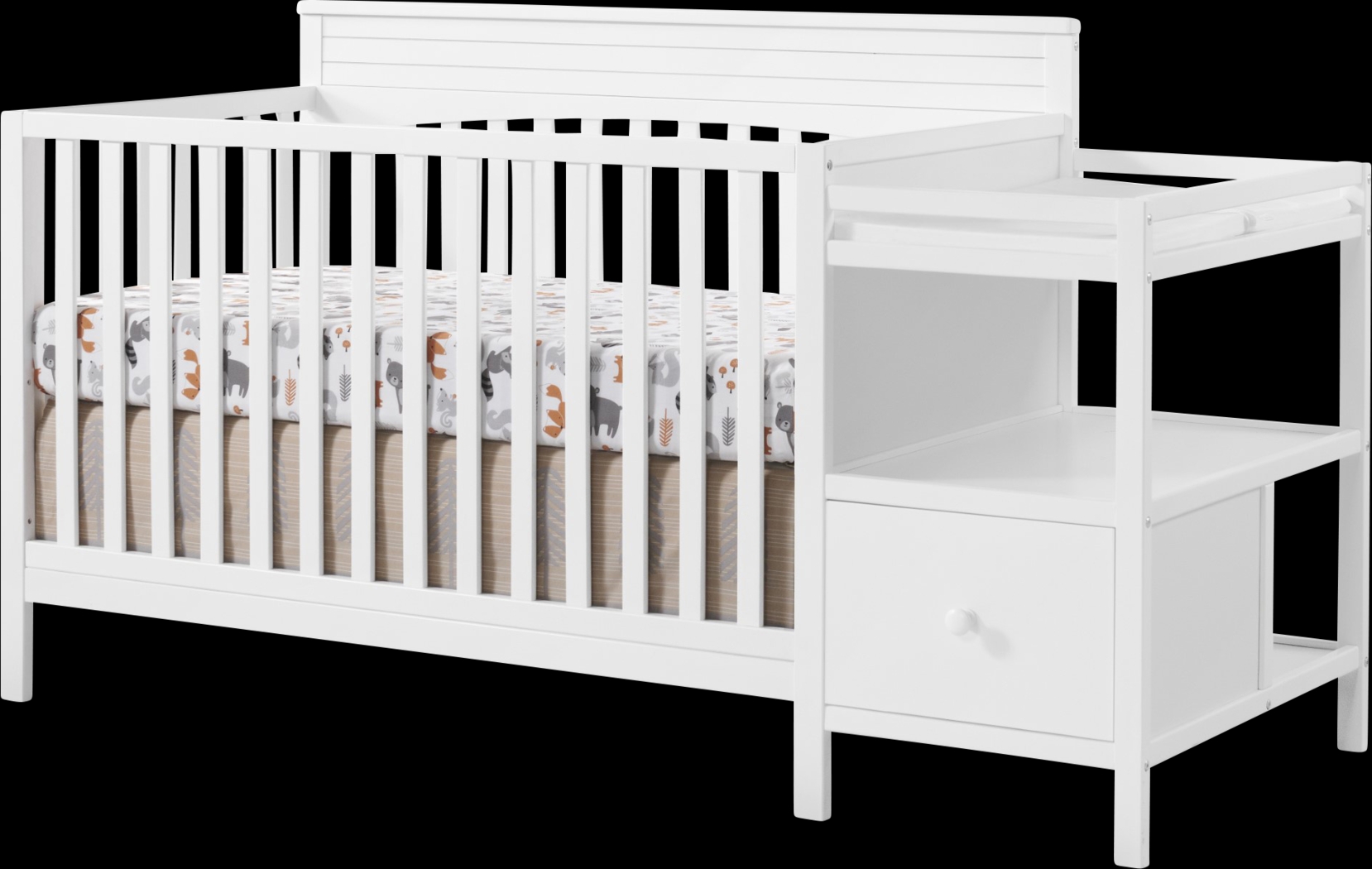 Listmore White Convertible Crib and Changing Table - Thumbnail - Image 1