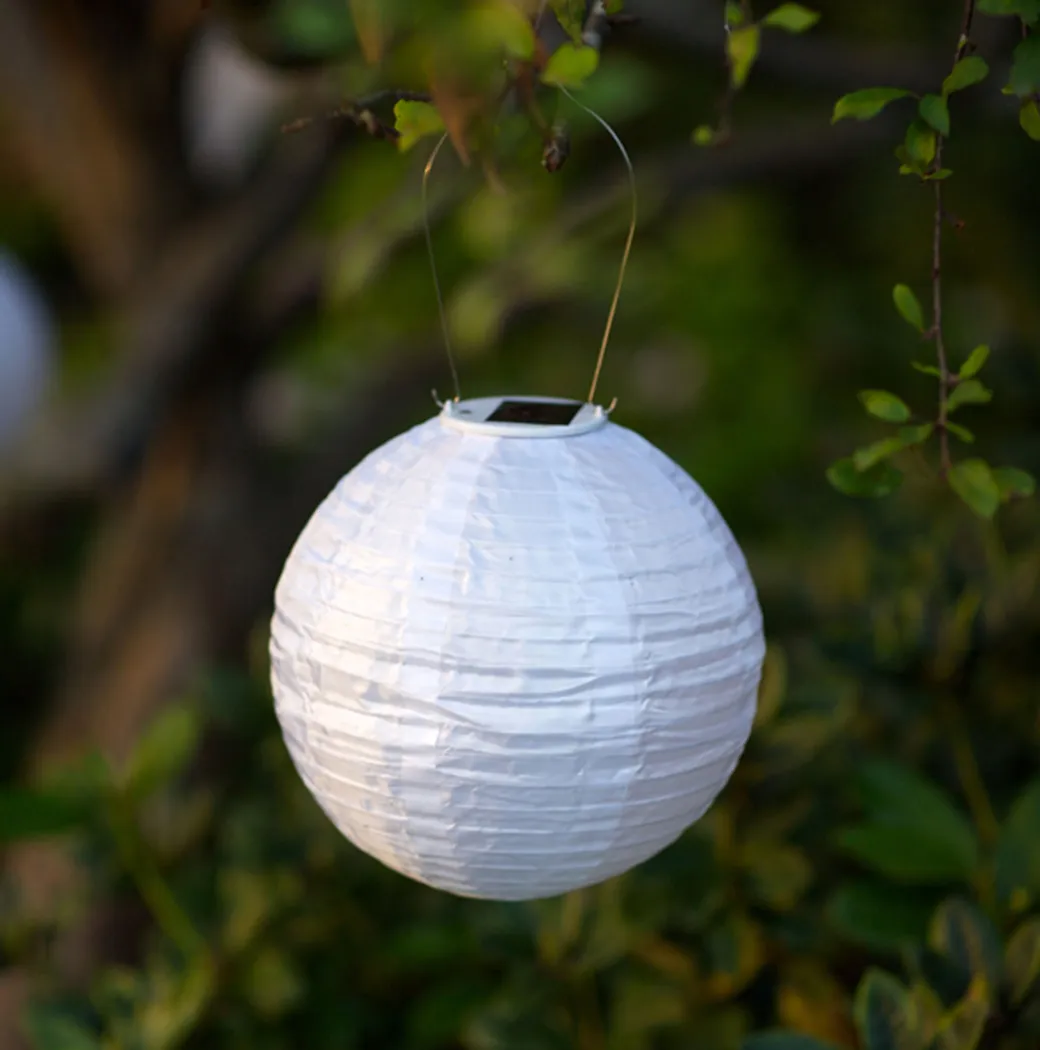 Lita White Outdoor Solar Lantern - Thumbnail - Image 2