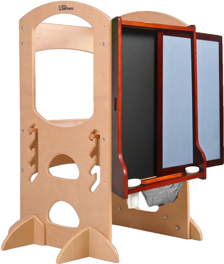 Little Partners Cherry Learning Tower with Learn and Share Easel - Thumbnail - Image 1