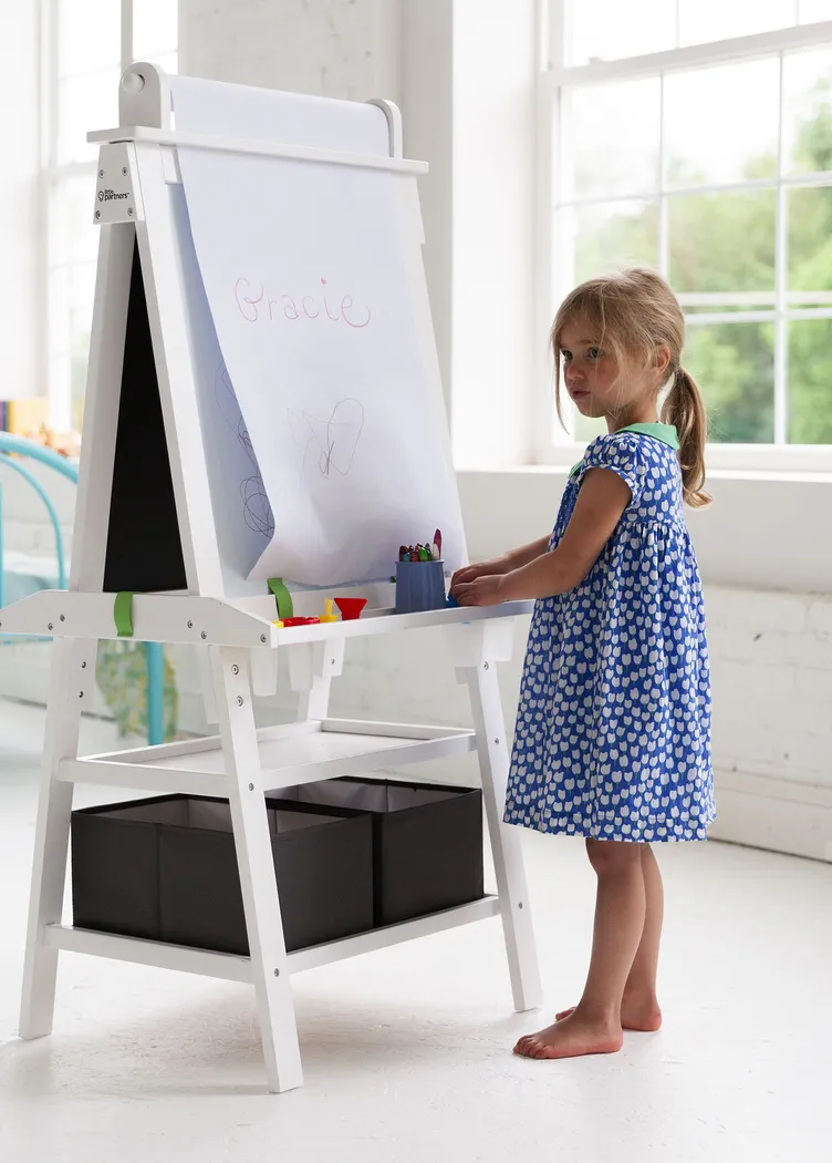 Little Partners Espresso Deluxe Learn and Play Art Center Easel - Thumbnail - Image 2